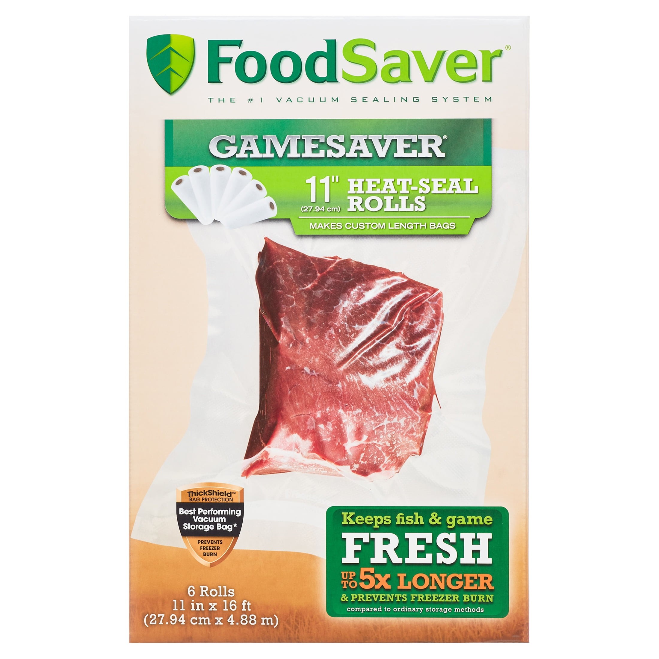 FoodSaver GameSaver 11" x 16' HeatSeal Rolls 6 Pack Best Deals and Price History at JoinHoney