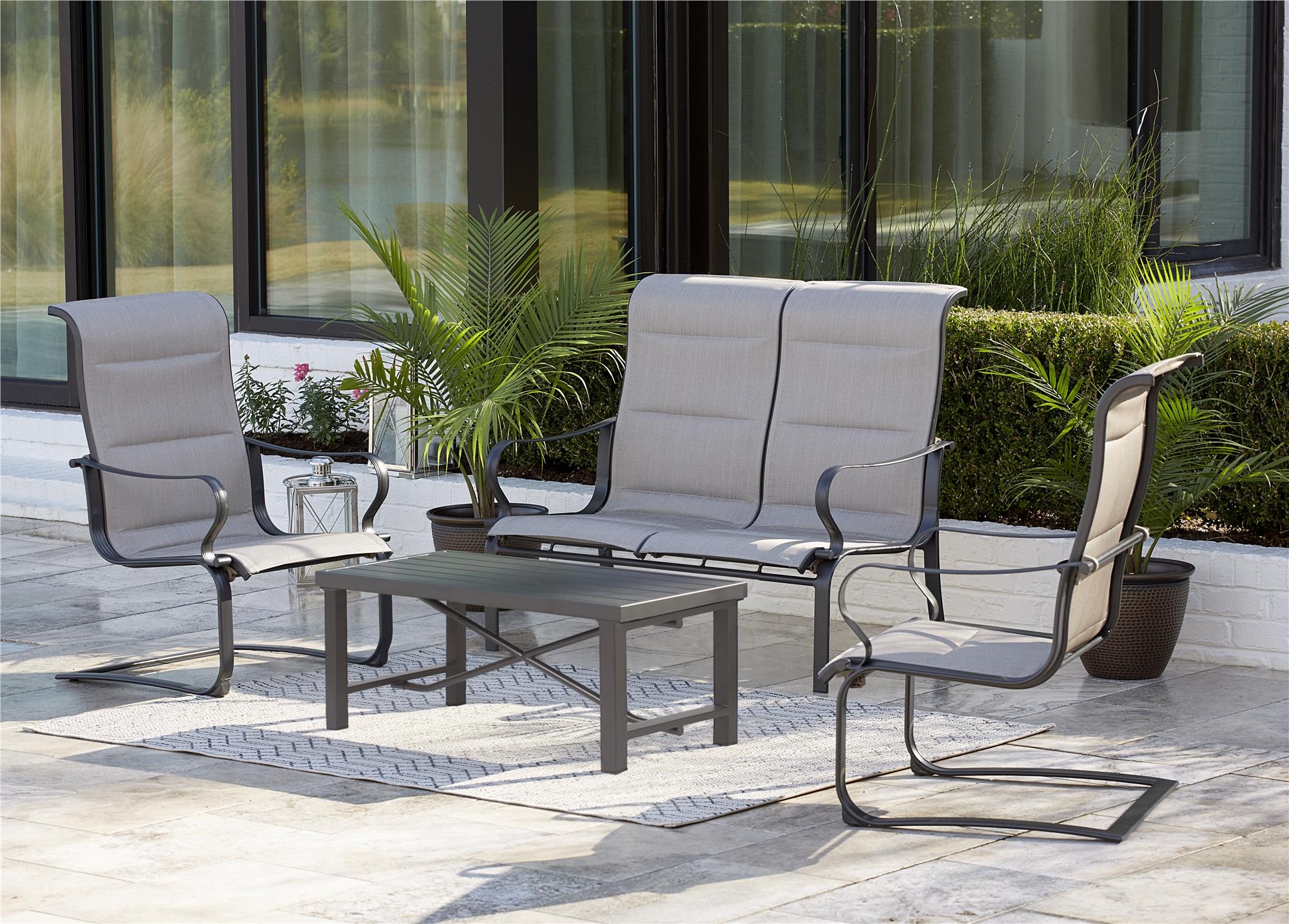 COSCO Outdoor Living SmartConnect Patio Sets with Padded Motion Chairs, Multiple Colors and Configurations