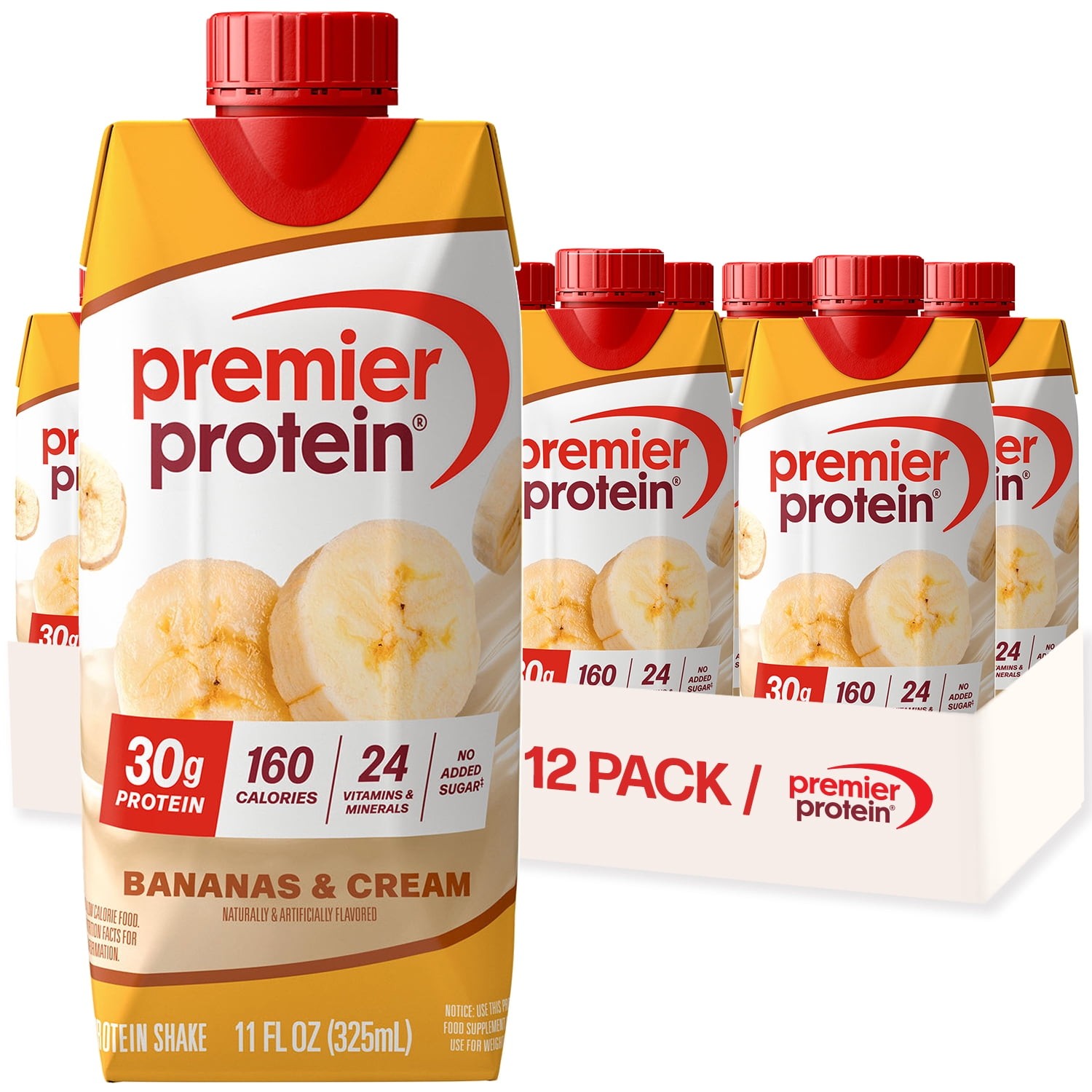 Premier Protein Shake Bananas Cream 30g Protein 11 Fl Oz 4 Ct Deals and ...