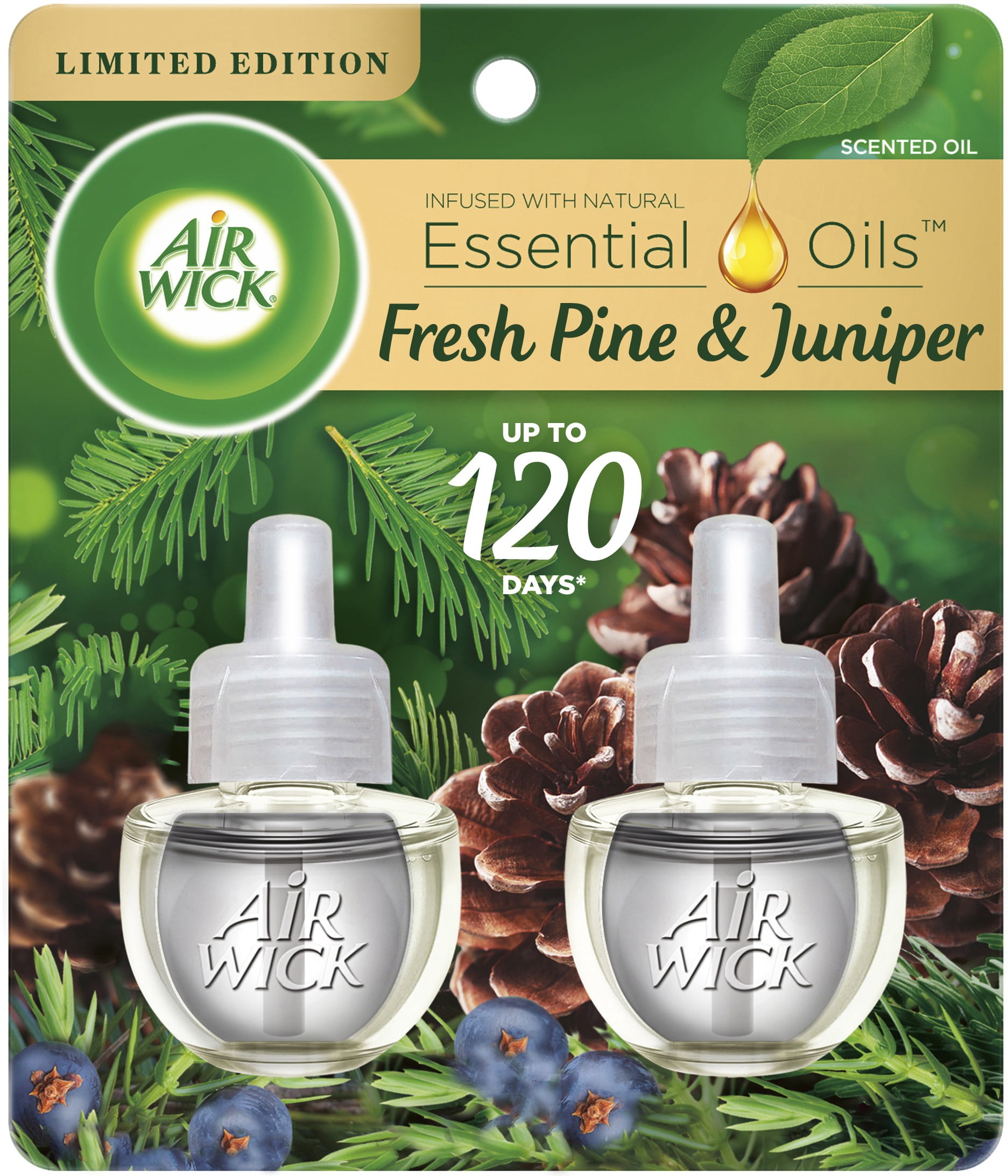 Air Wick Plug in Scented Oil Refill, 5ct, Sugared Fig & Honey, Fall Scent, Essential Oils, Air Freshener