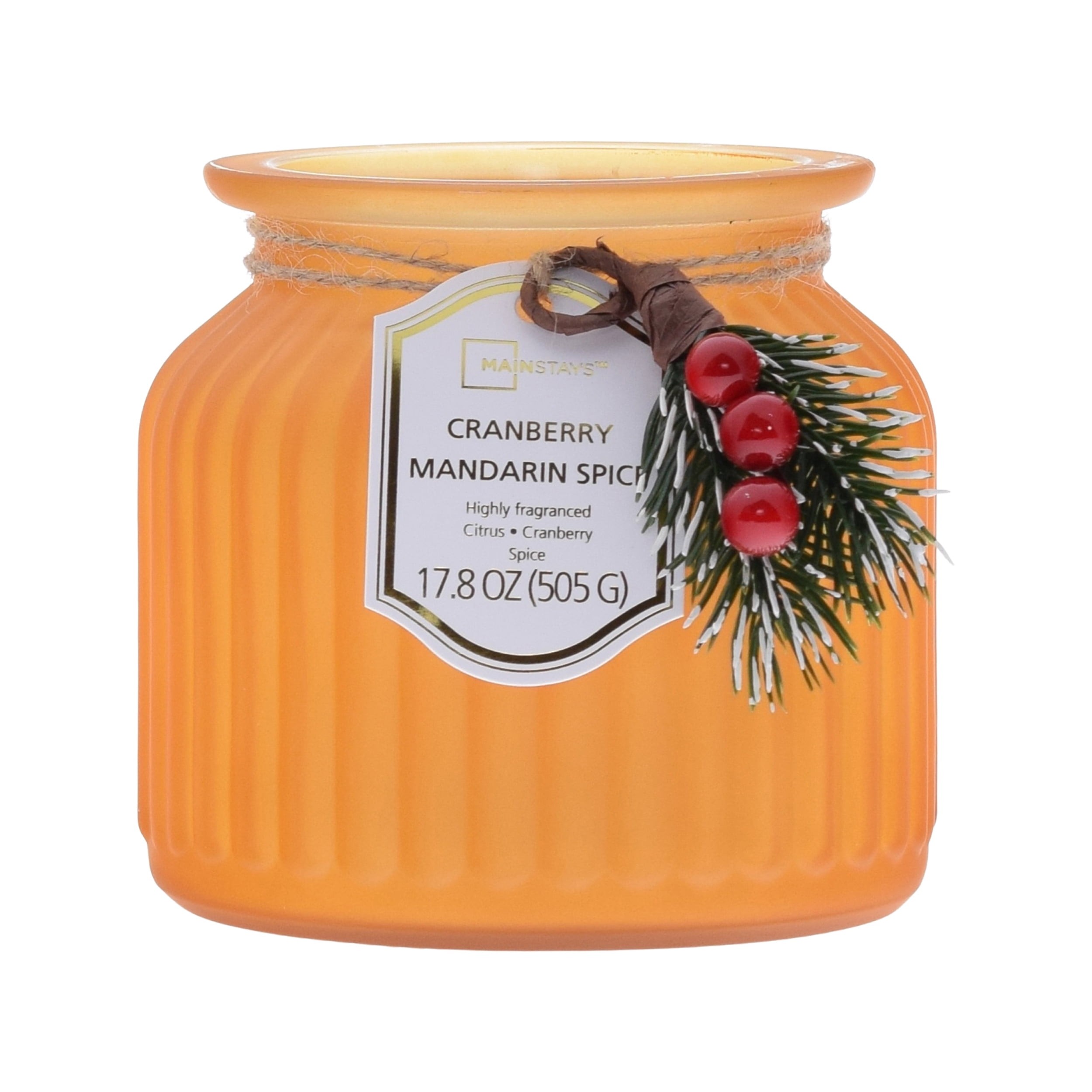 Mainstays Cranberry Mandarin Single Wick Jar Candle - 20 oz