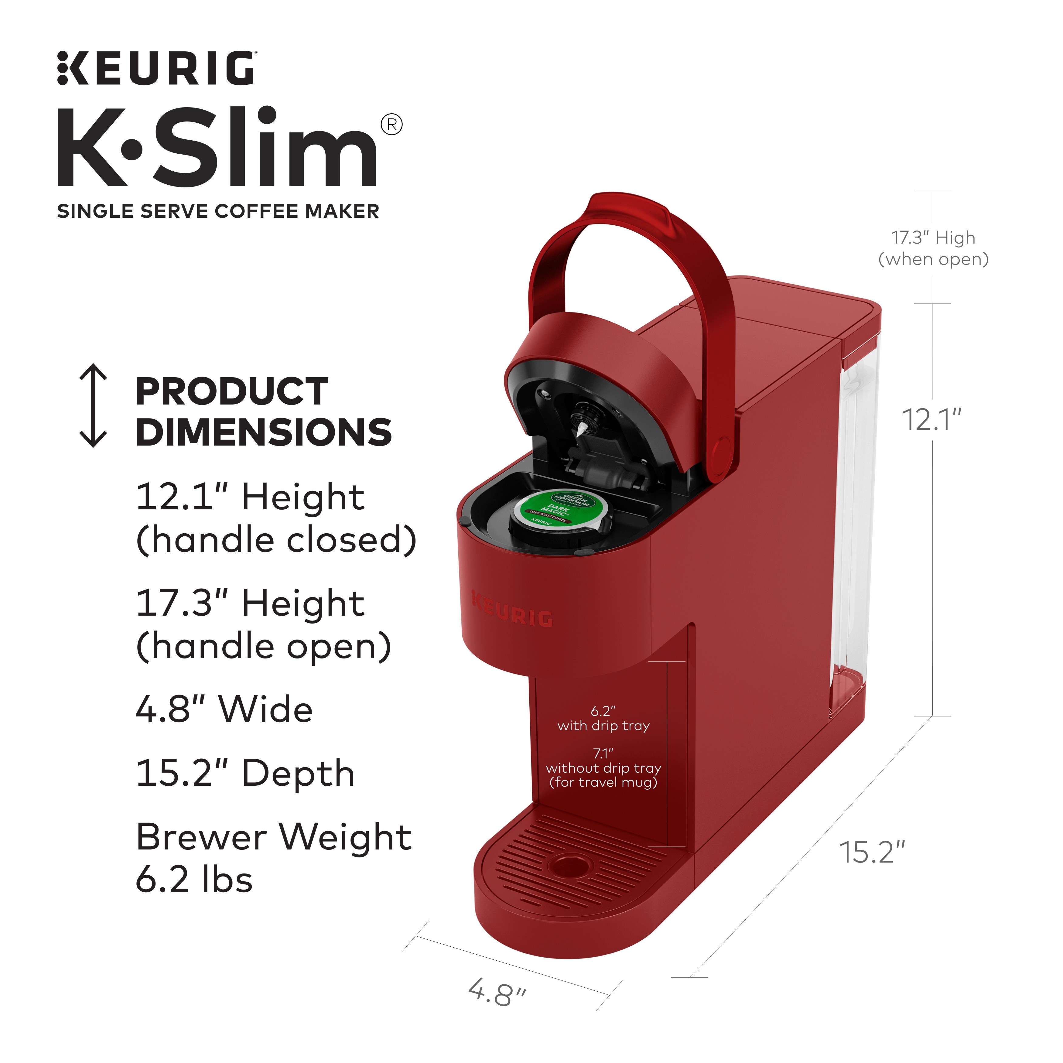 Keurig K Slim Single Serve KCup Pod Coffee Maker, MultiStream