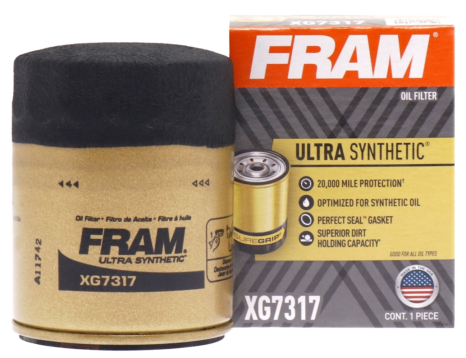 FRAM Ultra Synthetic Oil Filter, XG7317 Fits select 20022023 HONDA CR