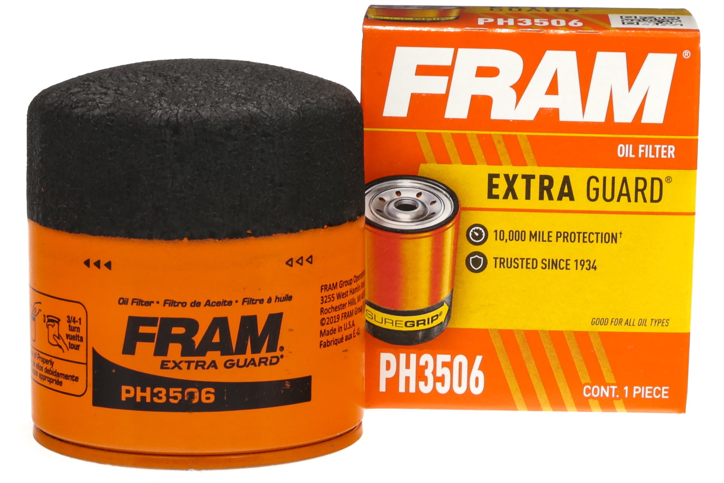 FRAM Extra Guard Filter PH3506, 10K mile Change Interval Oil Filter for