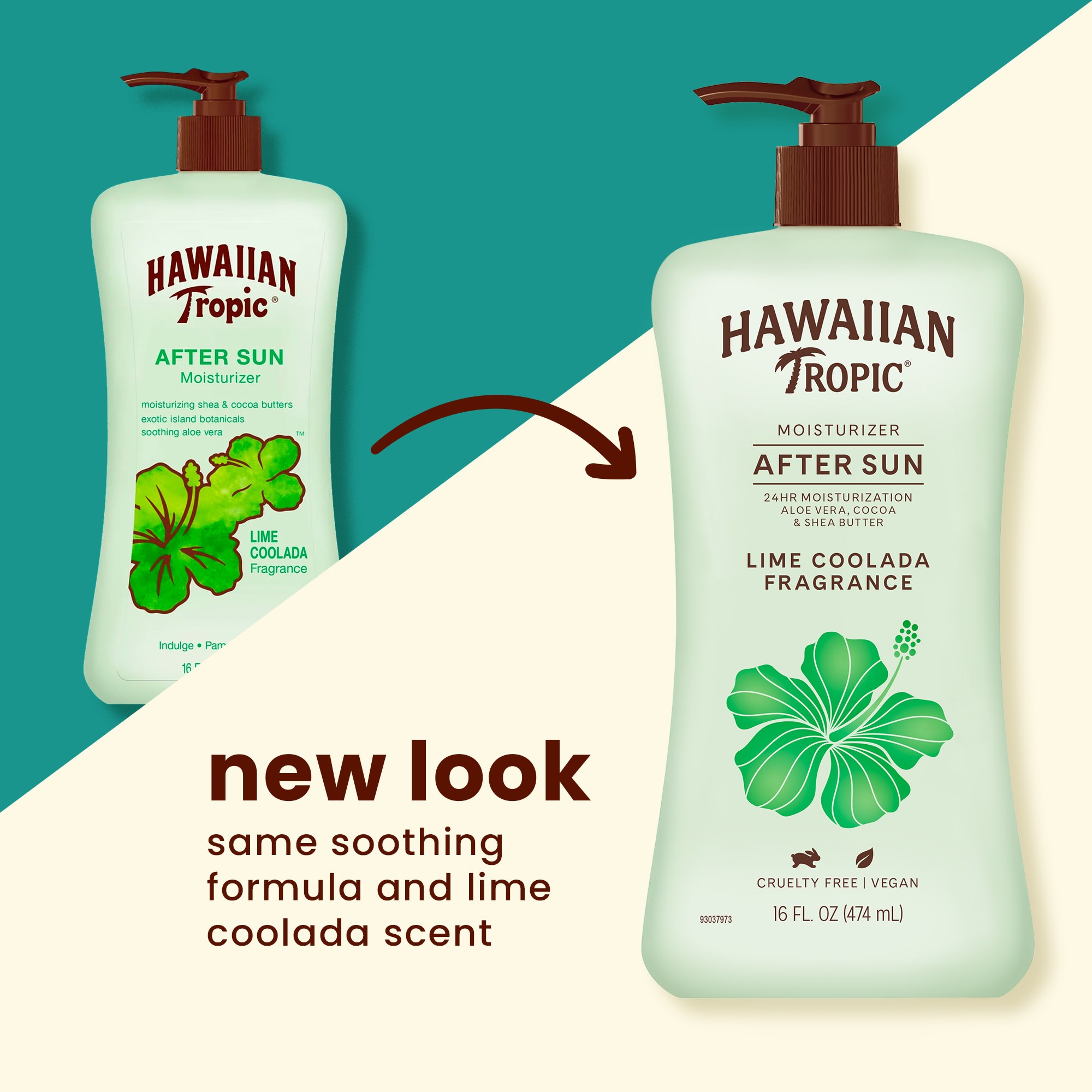 Hawaiian Tropic Lime Coolada After Sun Moisturizing Lotion 16 Oz