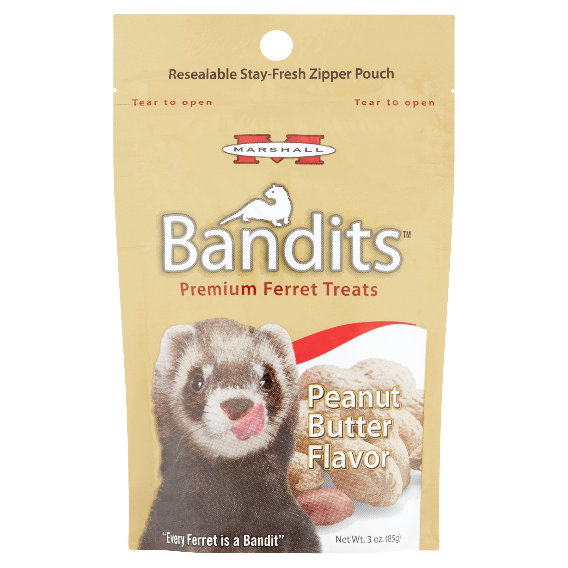 Marshall Pet Products Premium Bandit Treat for Ferrets, Peanut Butter