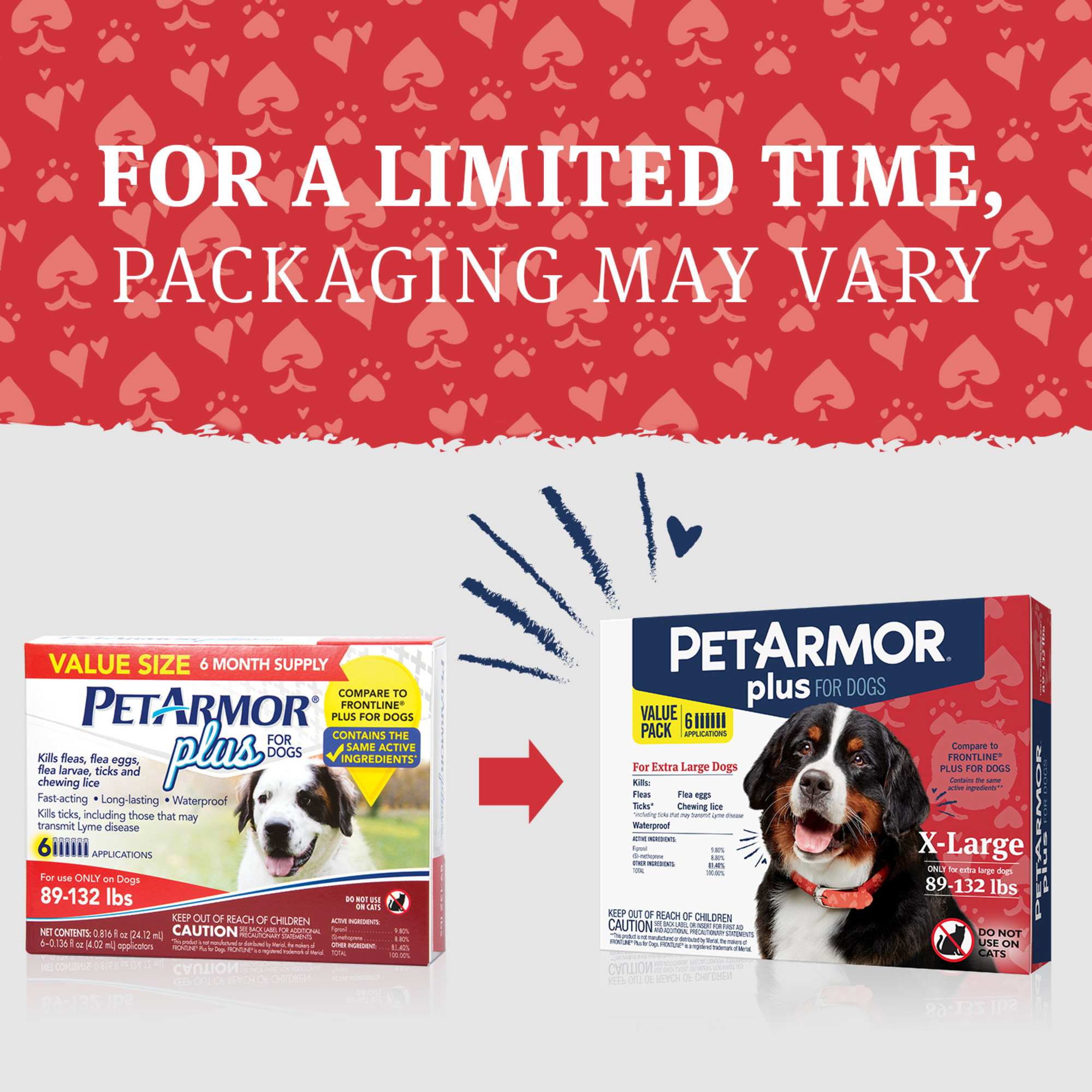 PETARMOR Plus for XLarge Dogs 89132 lbs, Flea & Tick Prevention for