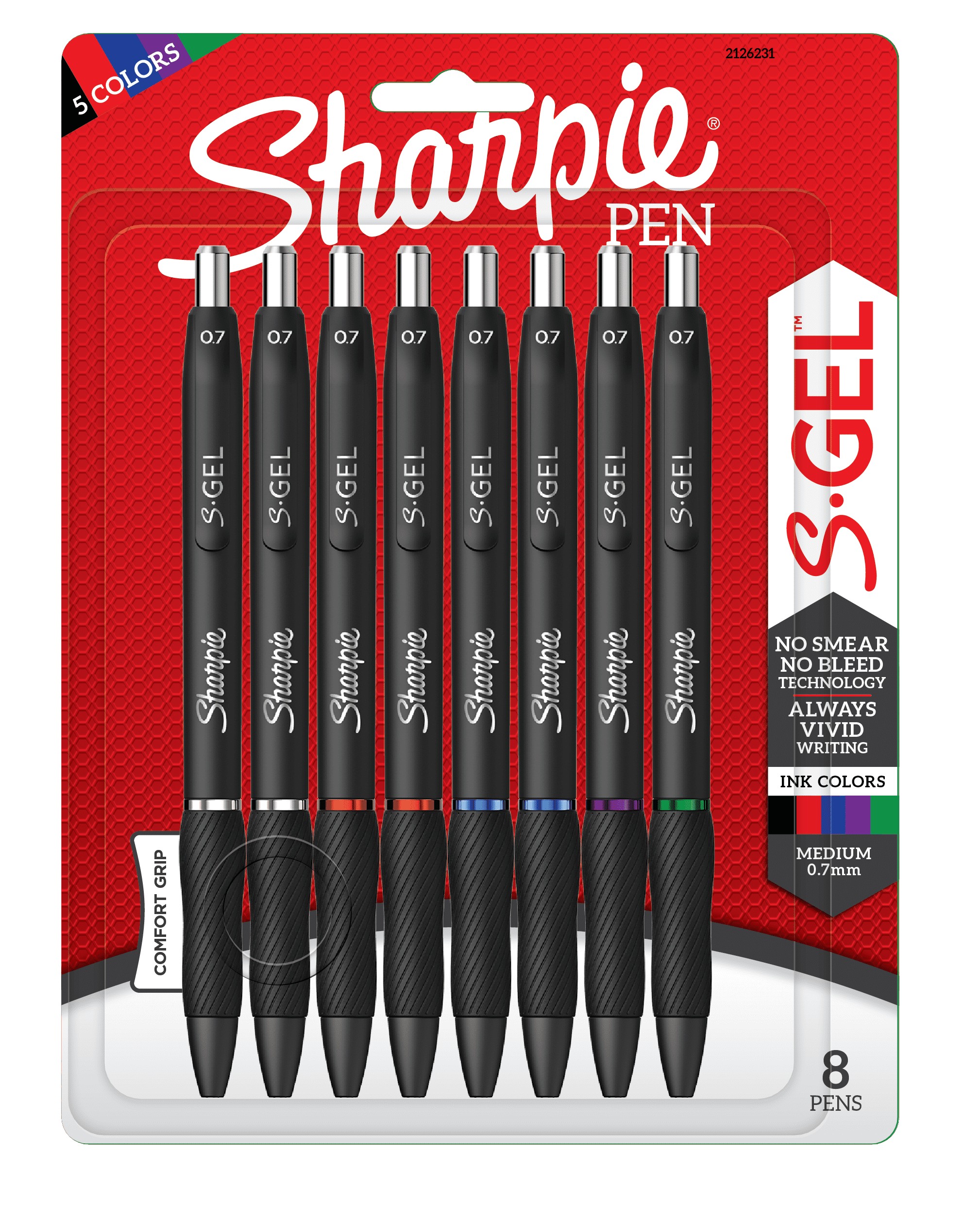 Sharpie 8ct S-gel Pens Fashion White 0.7mm Black Ink : Target