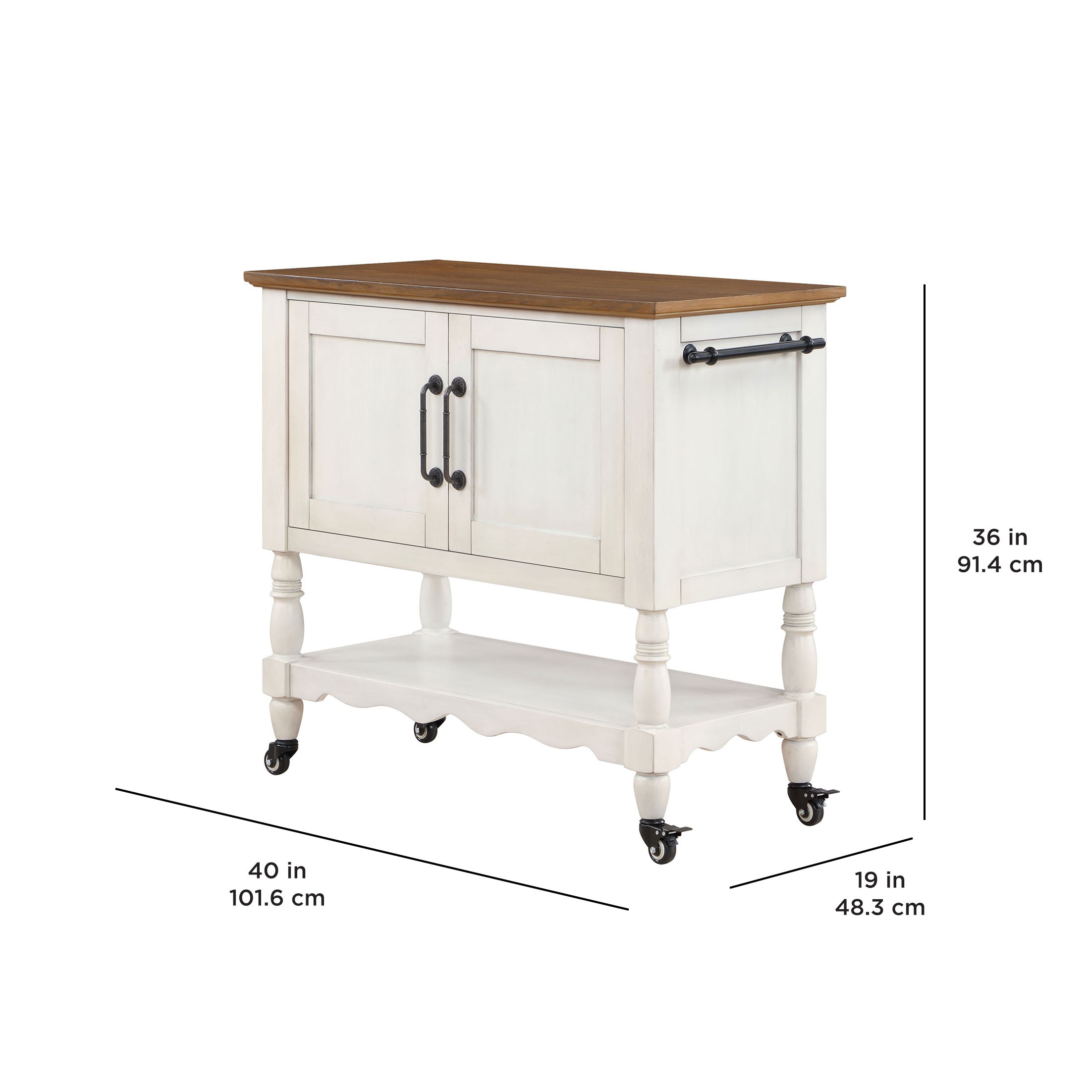 The Pioneer Woman Two-Tone Kitchen Cart