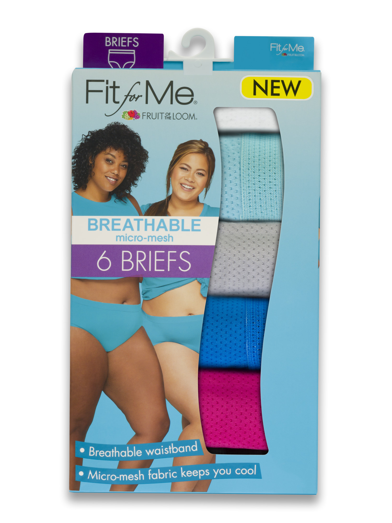 Fit for Me by Fruit of the Loom Women's Plus Size Breathable Cotton Brief  Underwear, 10 Pack 