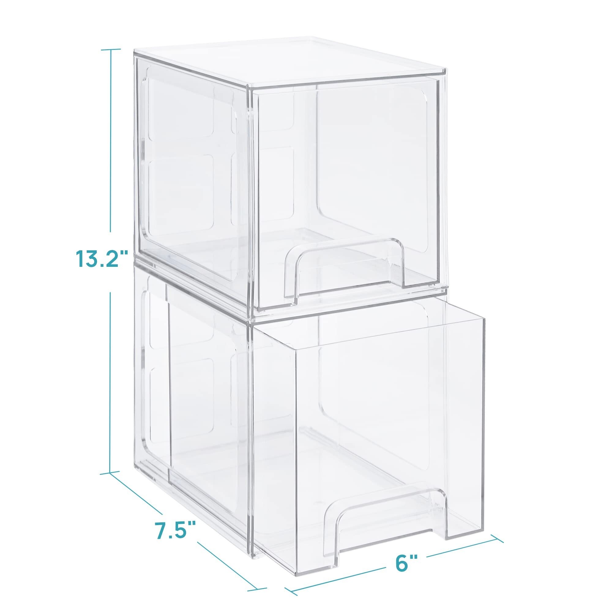 Stackable Makeup Organizer Storage Drawers, Tall Acrylic Bathroom