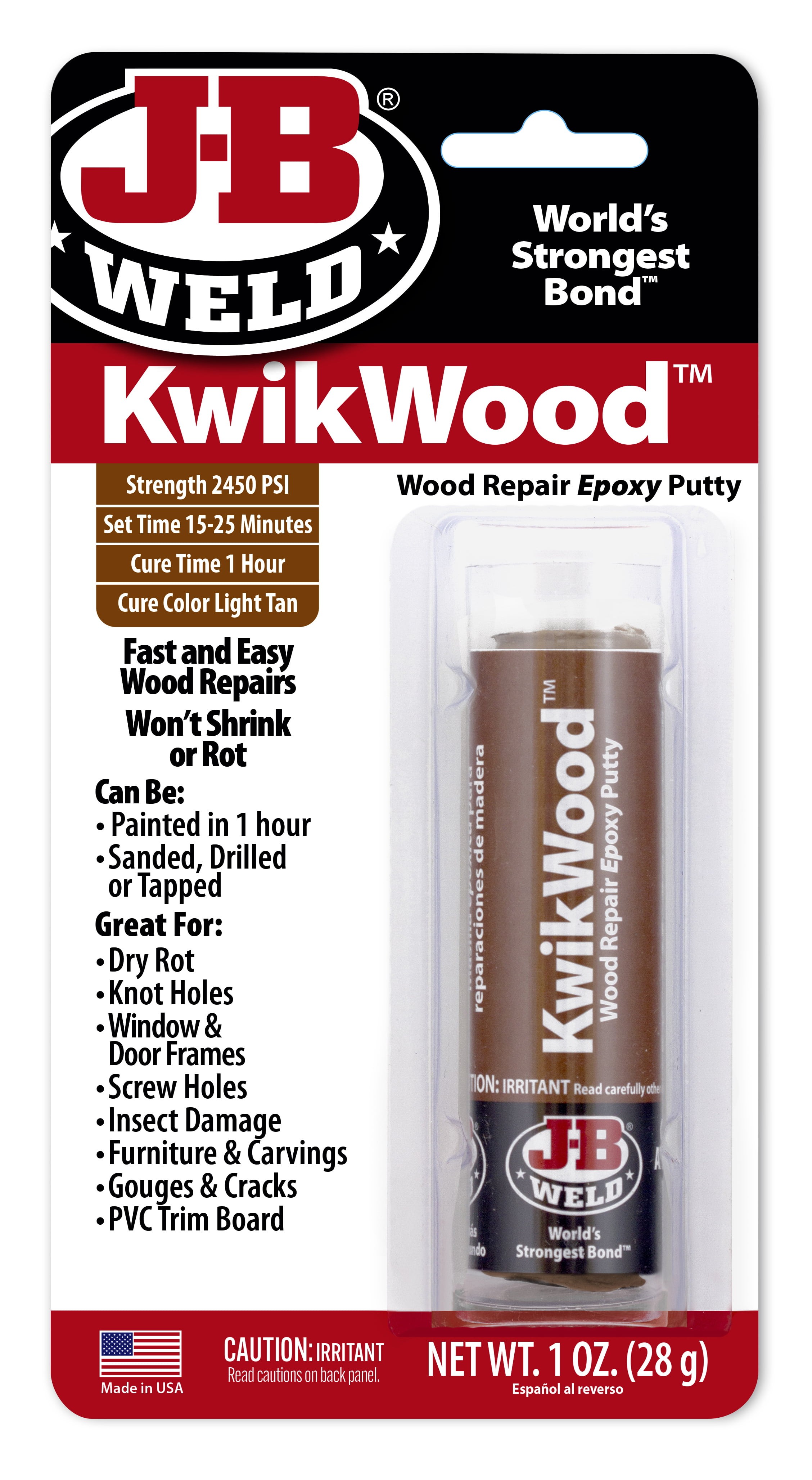 J-B Weld KwikWood Wood Epoxy Putty Stick Best Deals And Price History ...