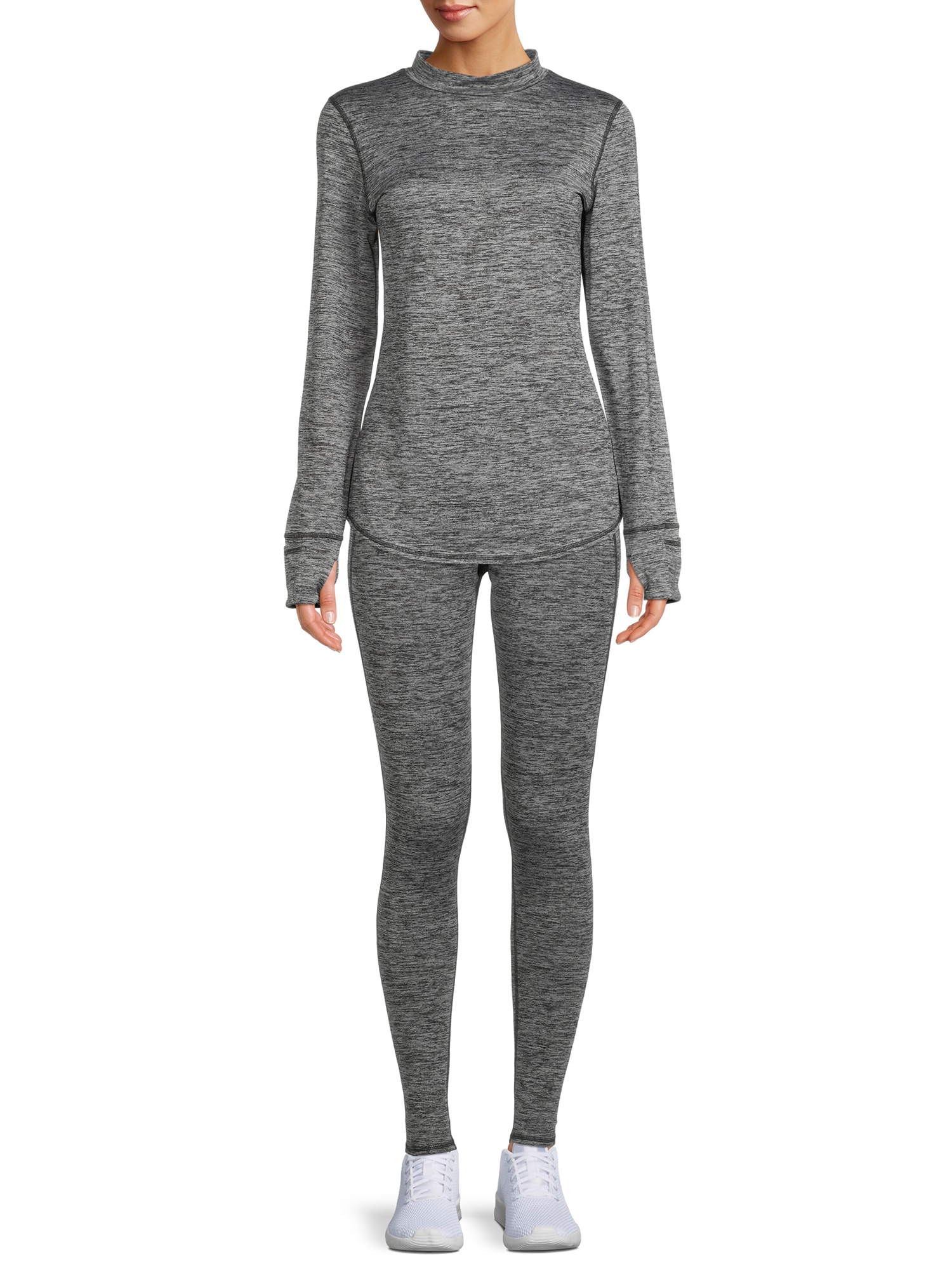 ClimateRight by Cuddl Duds Women's Grid Warmth Long Underwear Crewneck  Thermal Top