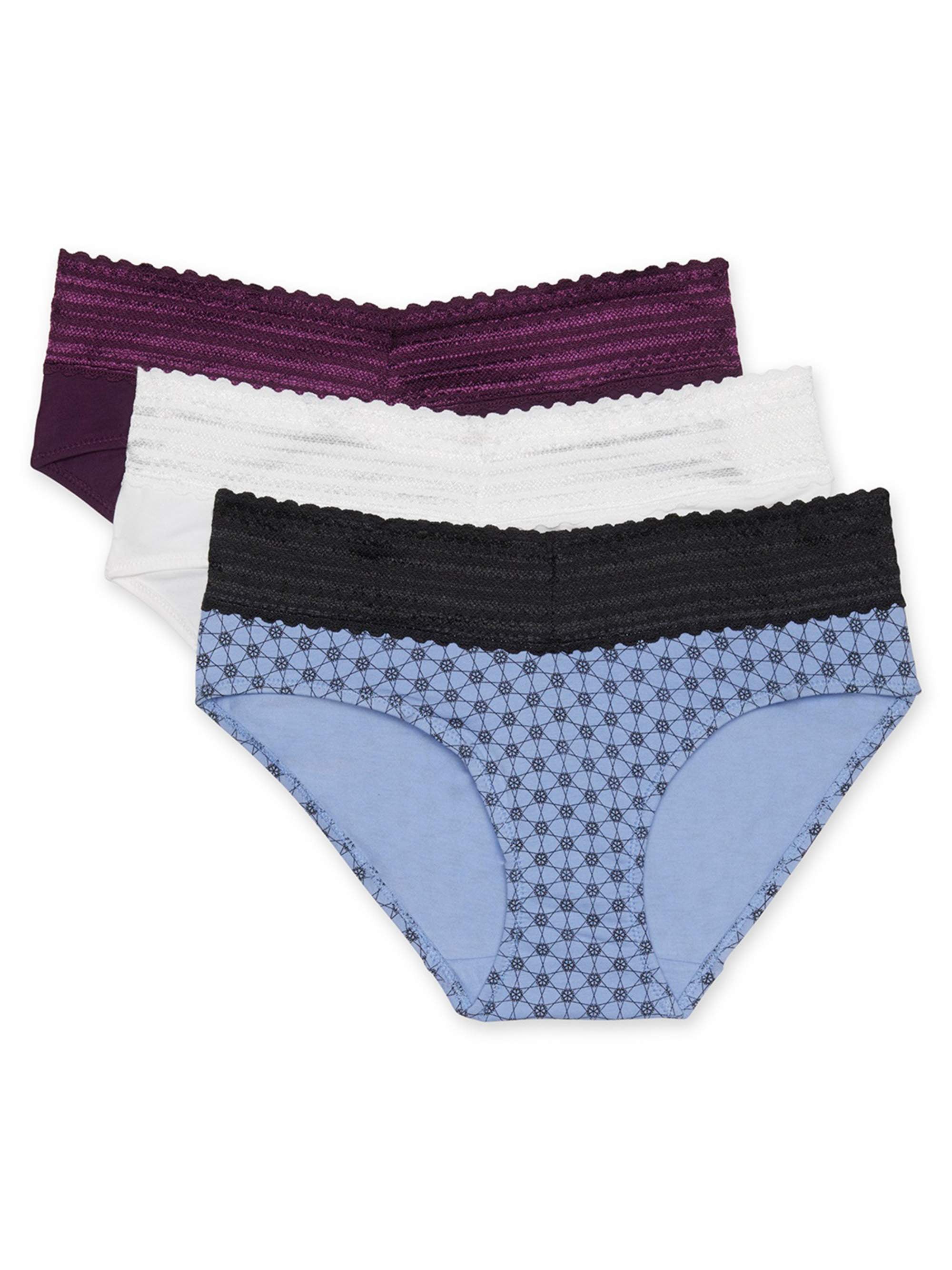 Fruit of the Loom Women's No Show Hipster Underwear, 3 Pack, Sizes 5-9