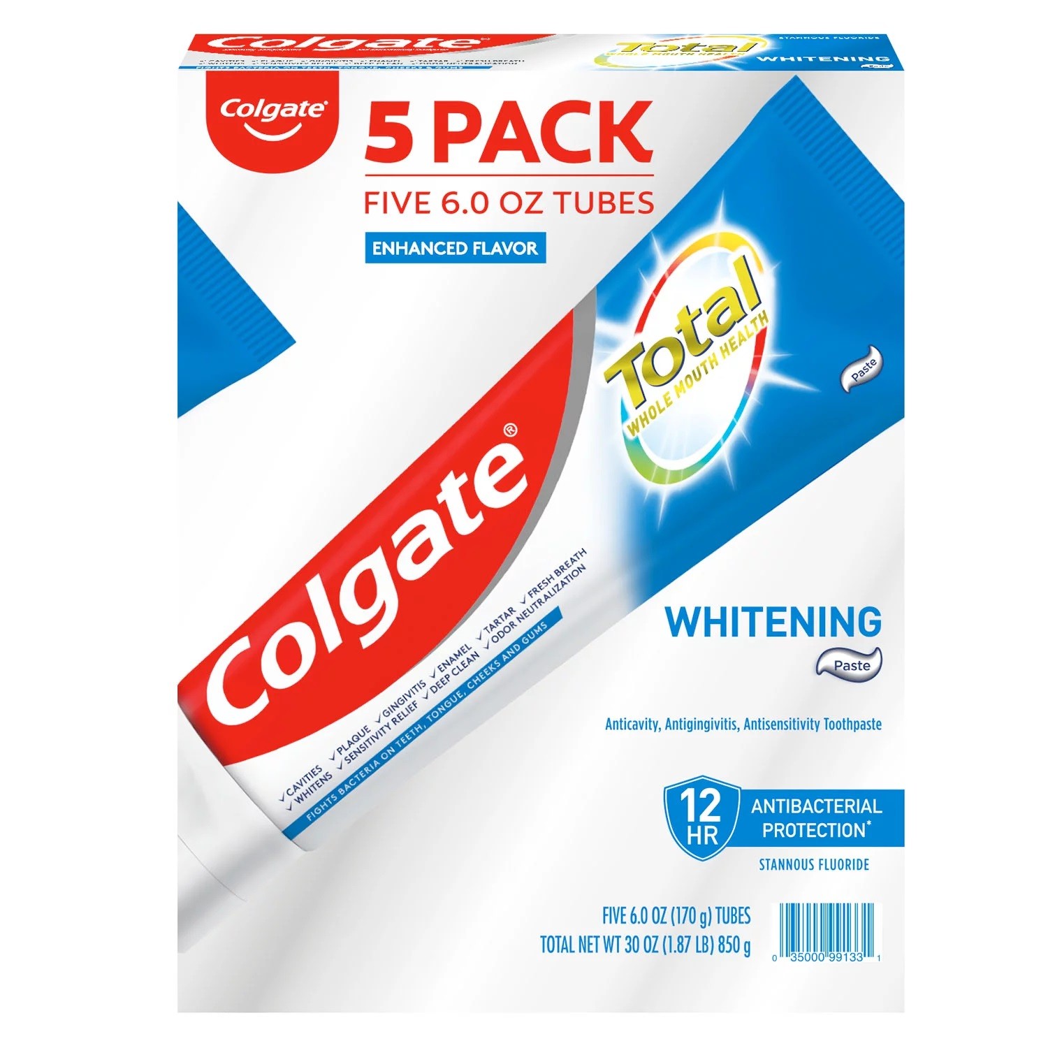 Colgate Total Whitening Toothpaste, 6 Ounce (Pack of 5) Meilleures ...