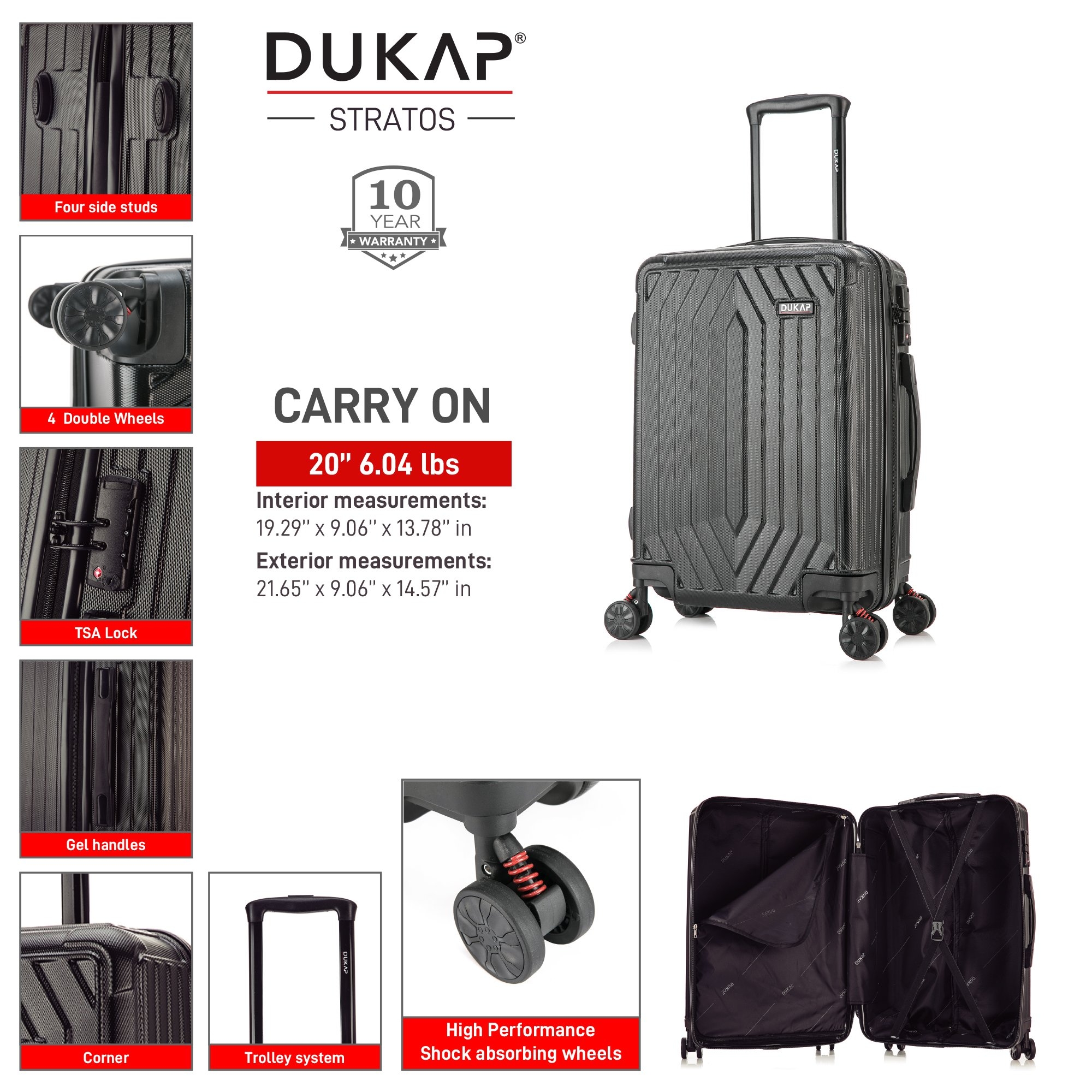 Brookstone Keane 21 Hardside Carry-On Spinner