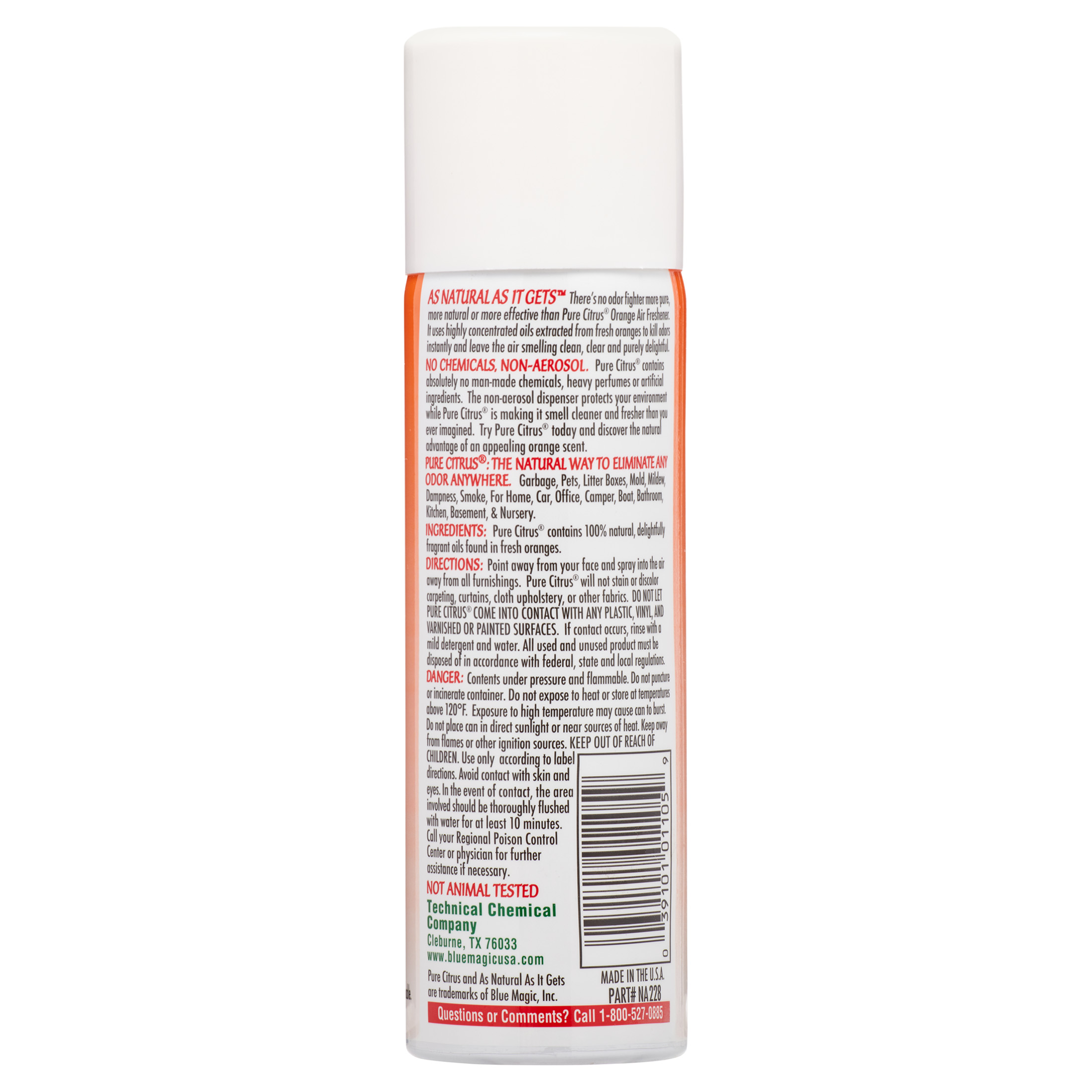 Pure Citrus Orange Air Freshener, 4oz. Orange Scented NonAerosol Air
