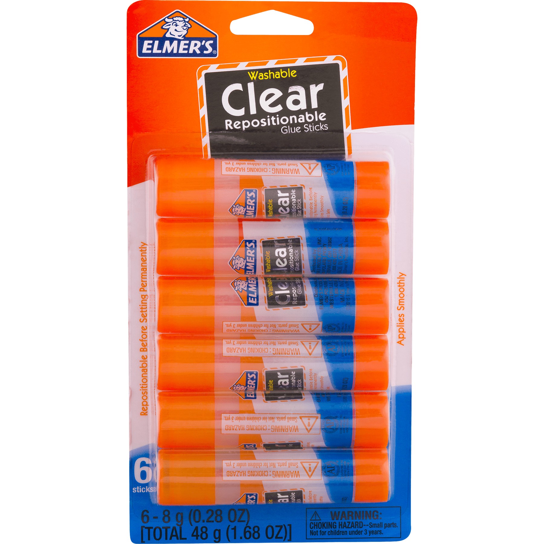 Elmer's School WashableRemovable Glue Sticks, 0.24 oz., White, 30/Pack  (E556)