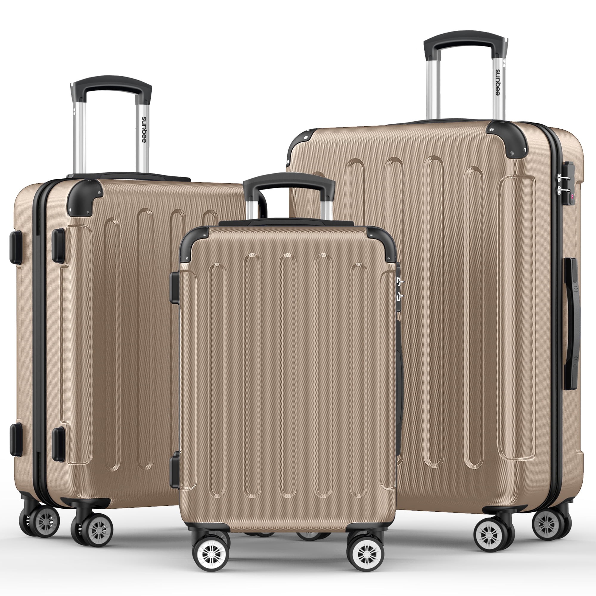 Sunbee 3 Piece Luggage Sets Hardshell Lightweight Suitcase with TSA Lock  Spinner Wheels, Deep Blue - Coupon Codes, Promo Codes, Daily Deals, Save  Money Today