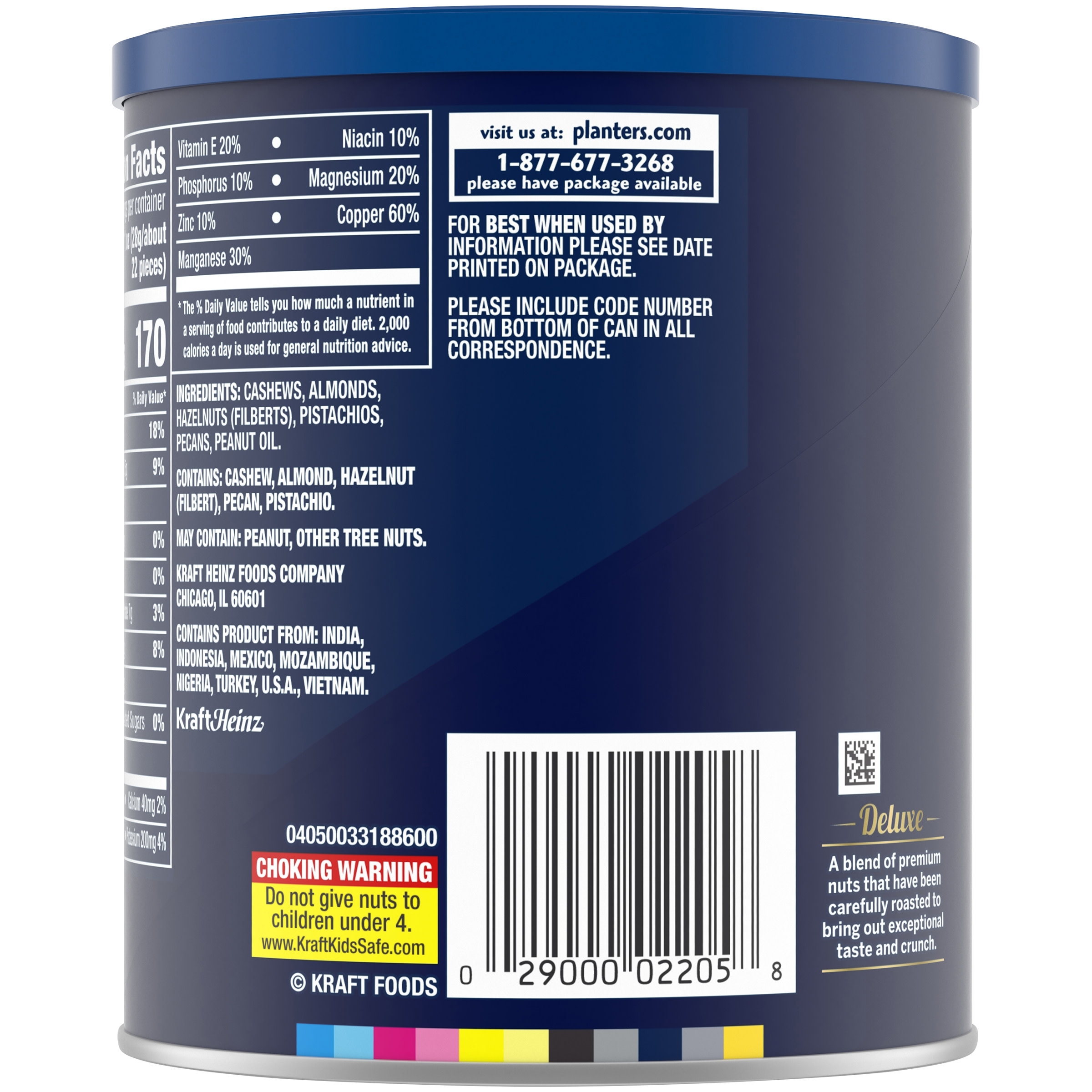 Planters Deluxe Unsalted Mixed Nuts with Cashews, Almonds, Hazelnuts