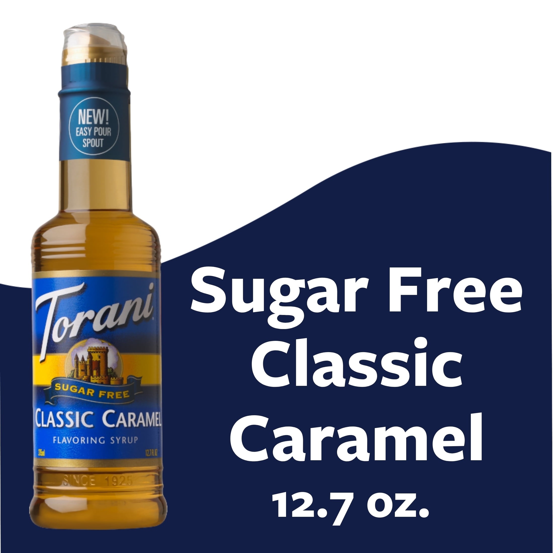 Torani Sugar Free Classic Caramel Syrup, Zero Calorie, Authentic