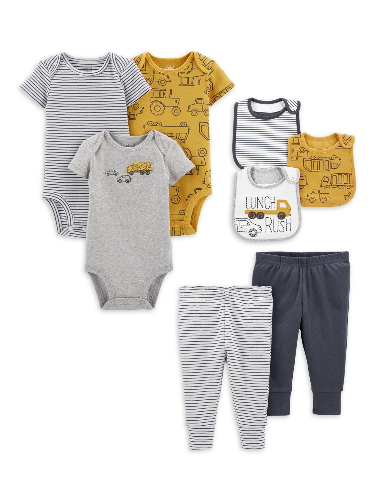Carter's Child of Mine Baby Boy Bodysuits, 3 Pack, Preemie-24 Months