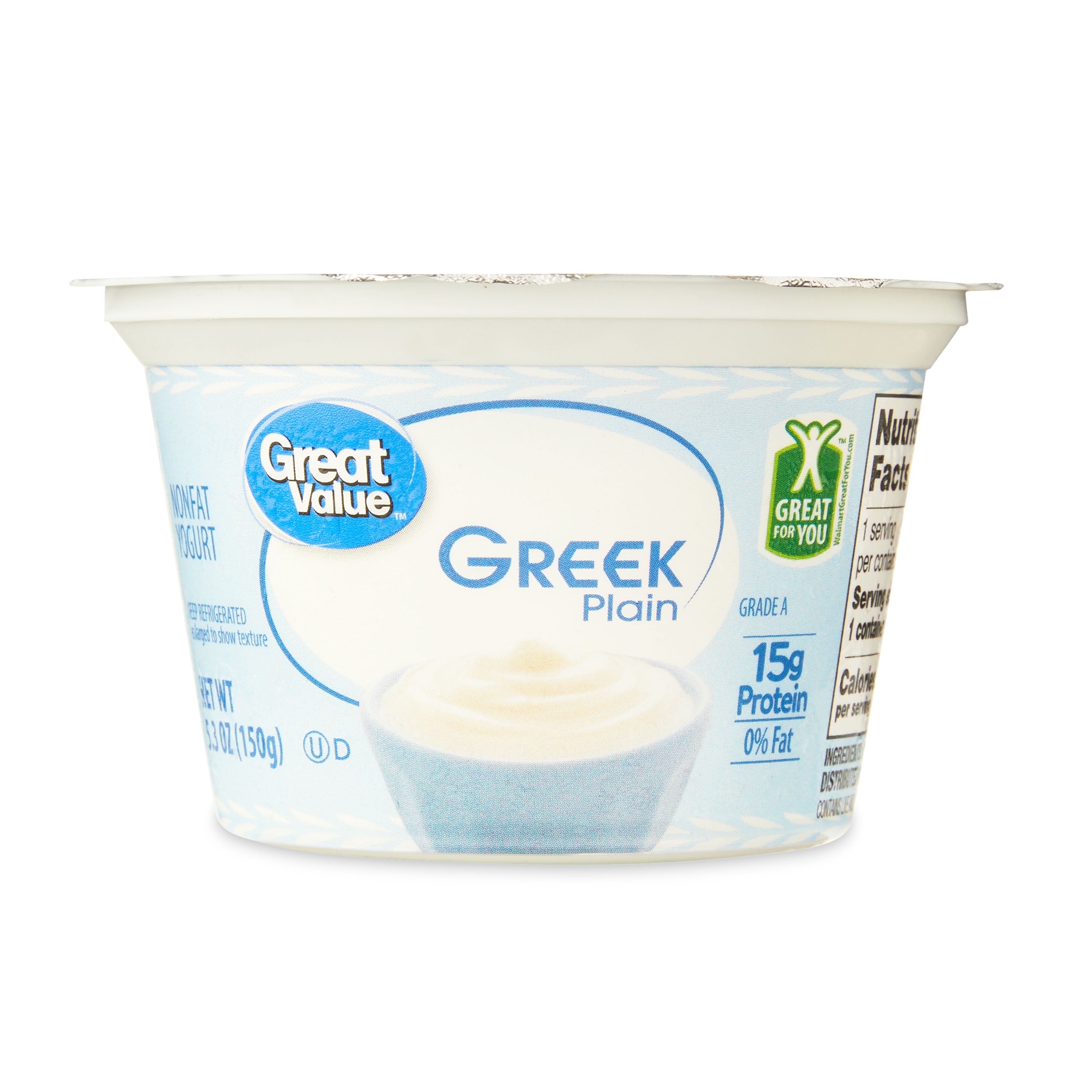 Great Value Greek Vanilla Nonfat Yogurt, 32 oz Tub (Plastic Container)