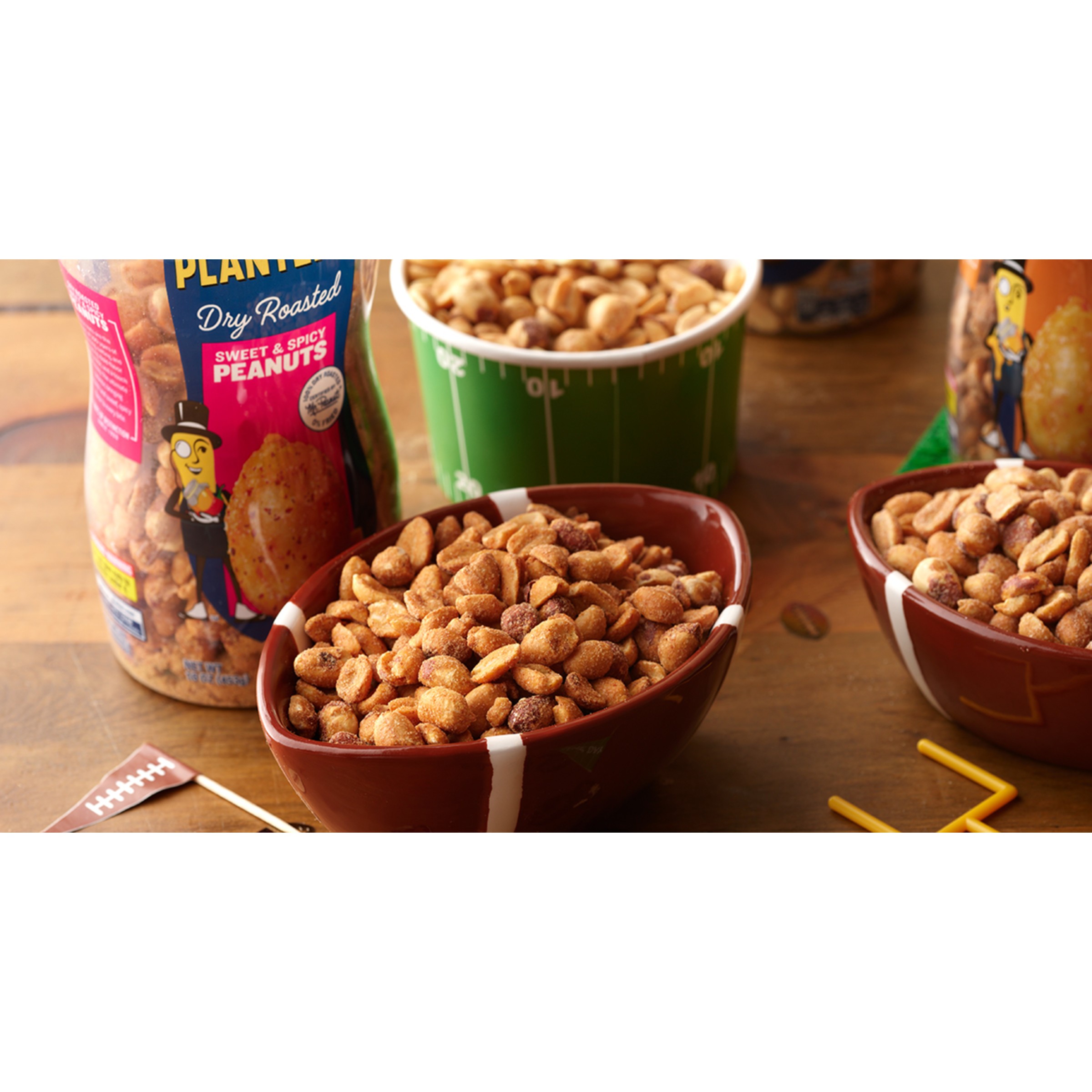 PLANTERS Sweet and Spicy Peanuts, Party Snacks, PlantBased Protein, 16