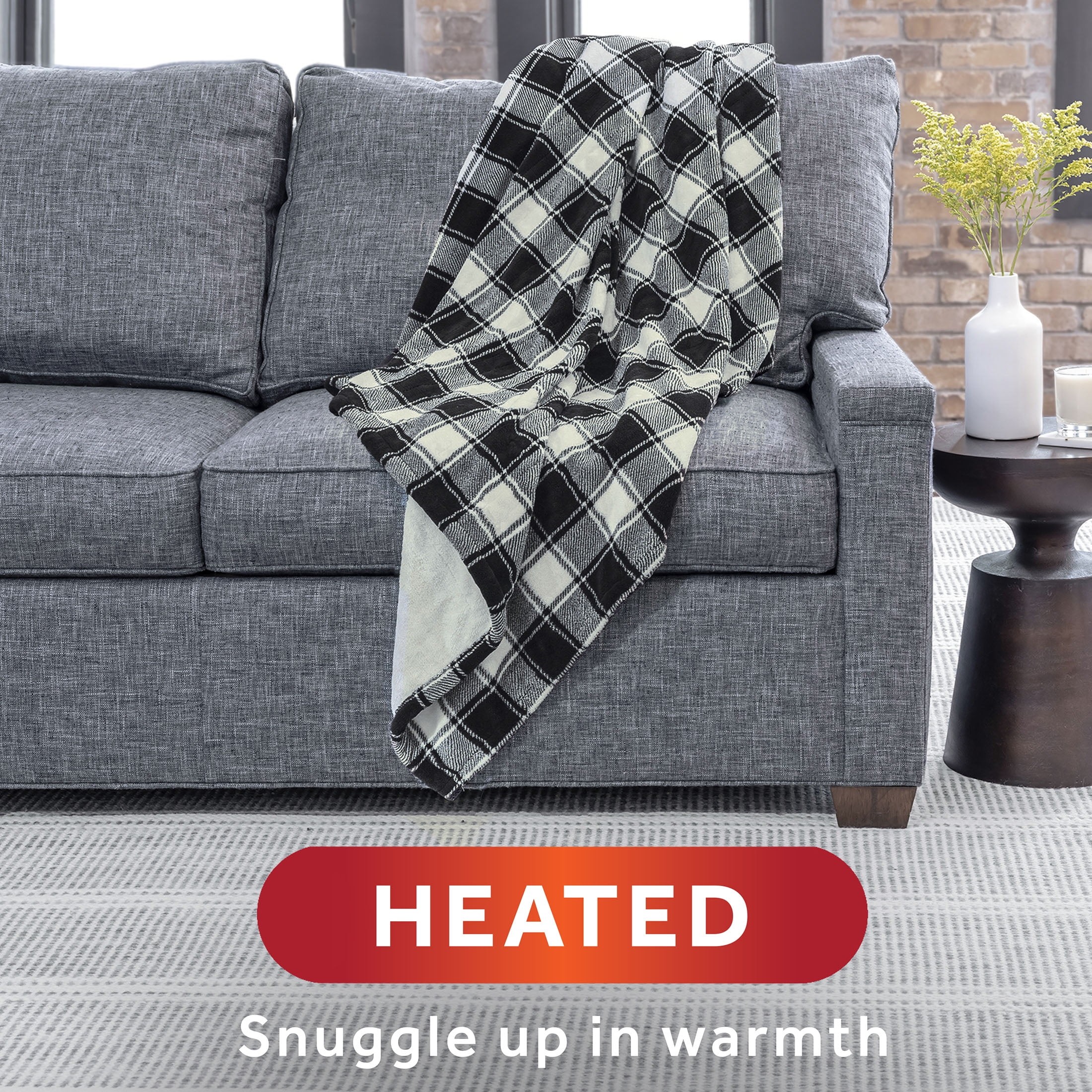 Sunbeam heated discount throw microplush sherpa