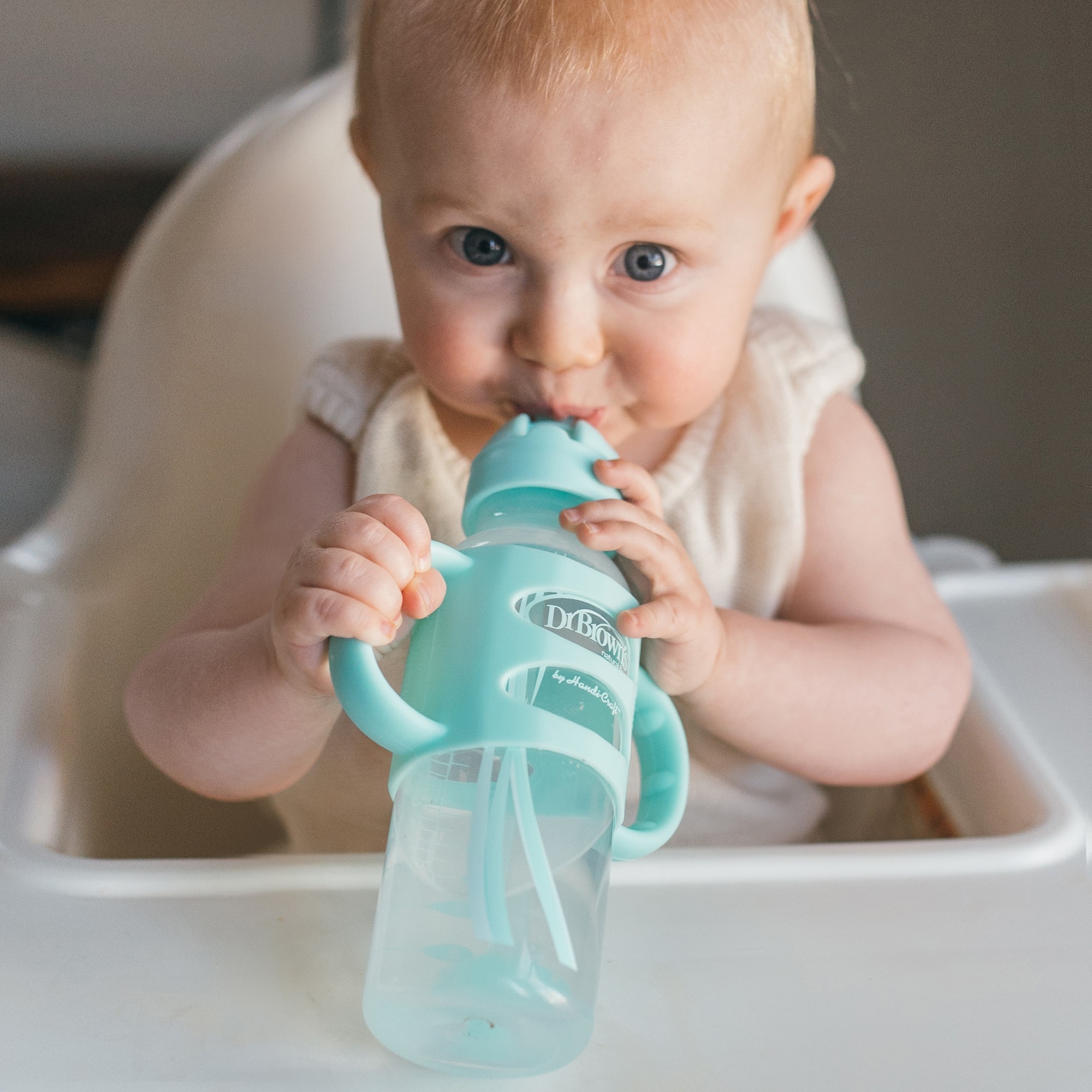 Dr. Brown's Milestones Narrow Sippy Straw Bottle with 100% Silicone ...