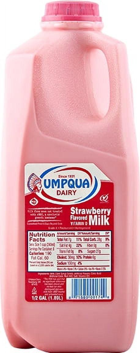 Mejores ofertas e historial de precios de Umpqua Dairy Vitamin D Strawberry  Milk, Half Gallon en