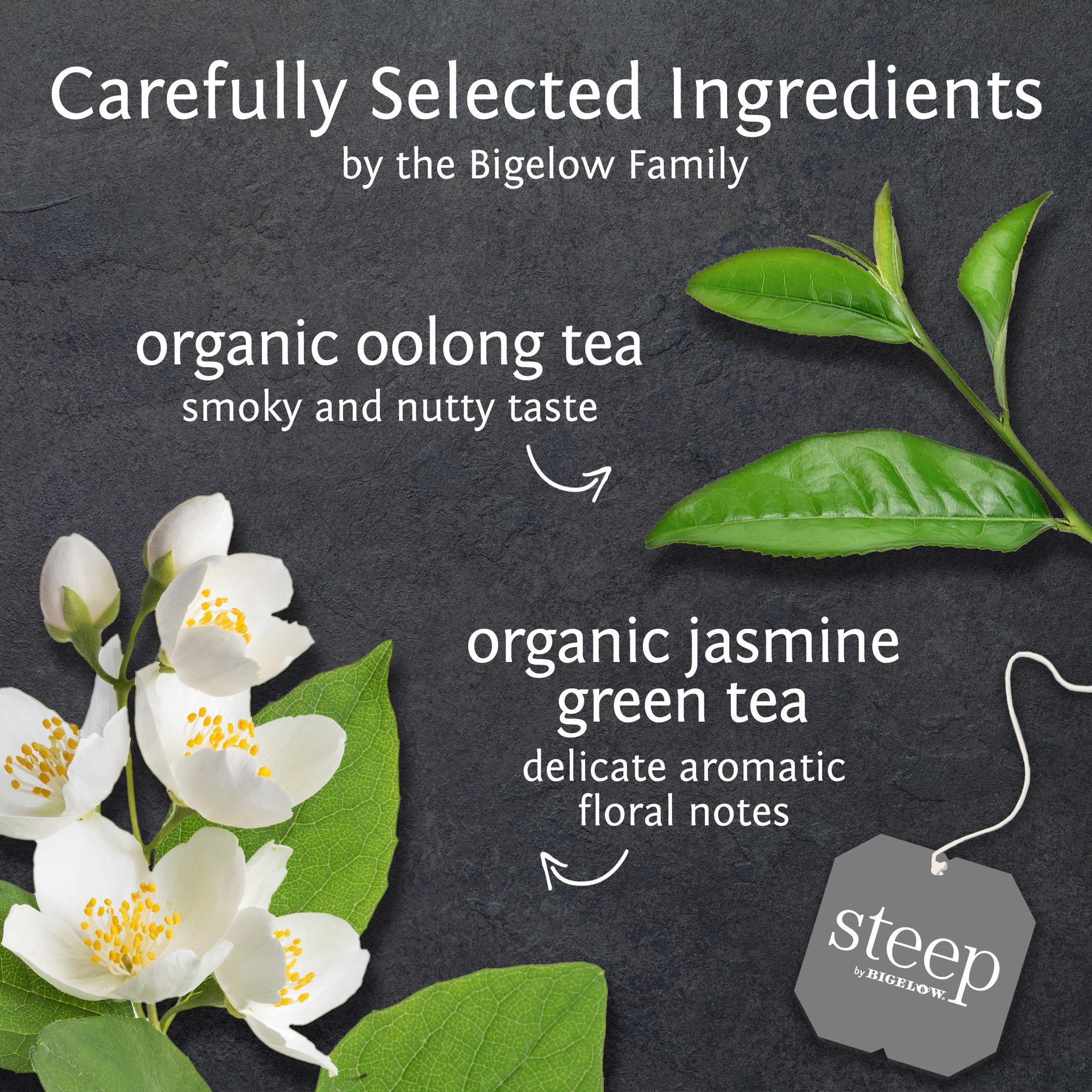 Steep by Bigelow, USDA Organic Oolong and Jasmine Green Tea Bags, 20 ...