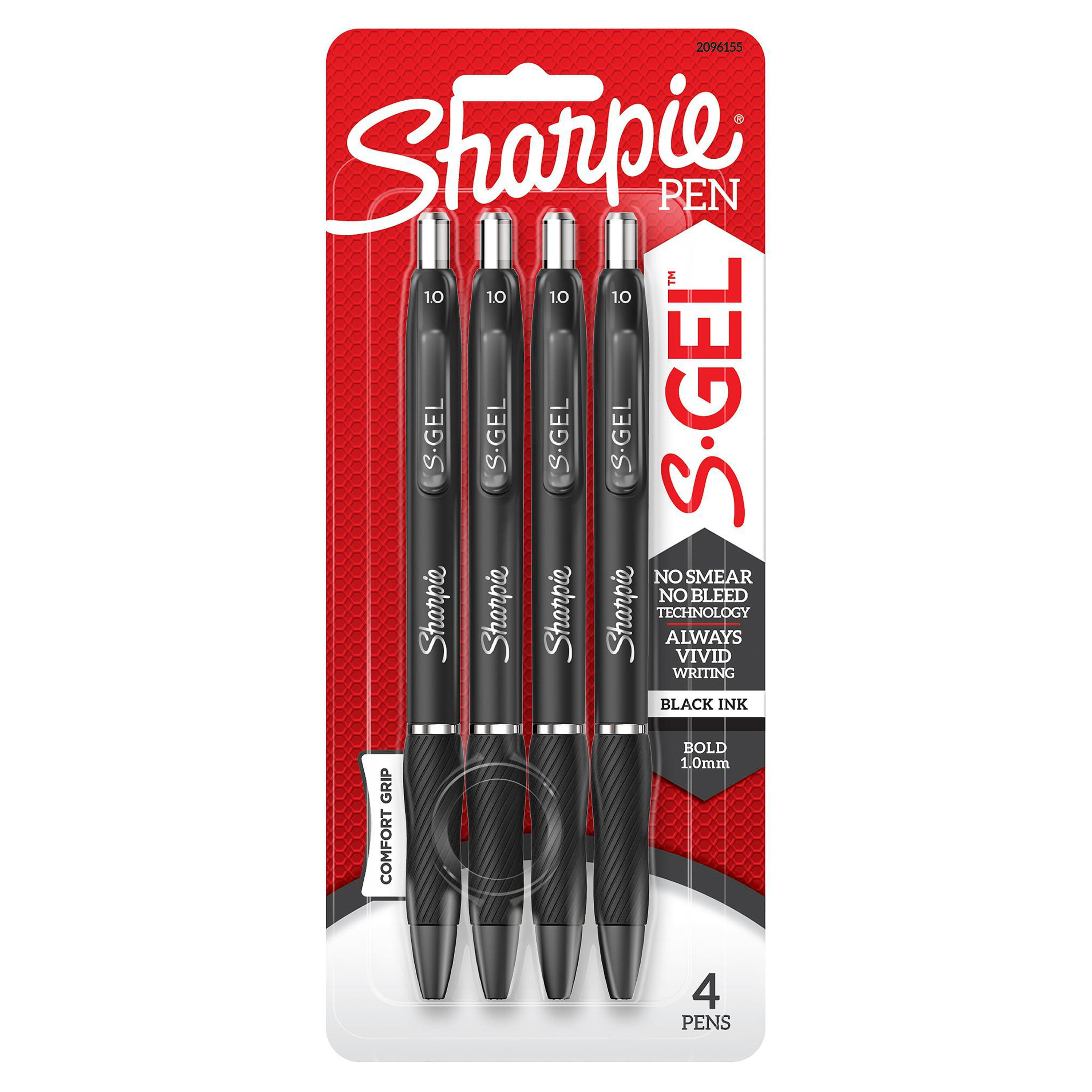 Sharpie S-Gel Metal RT Gel Pen, Medium Point, Black Ink, 4/Pack (2153578)