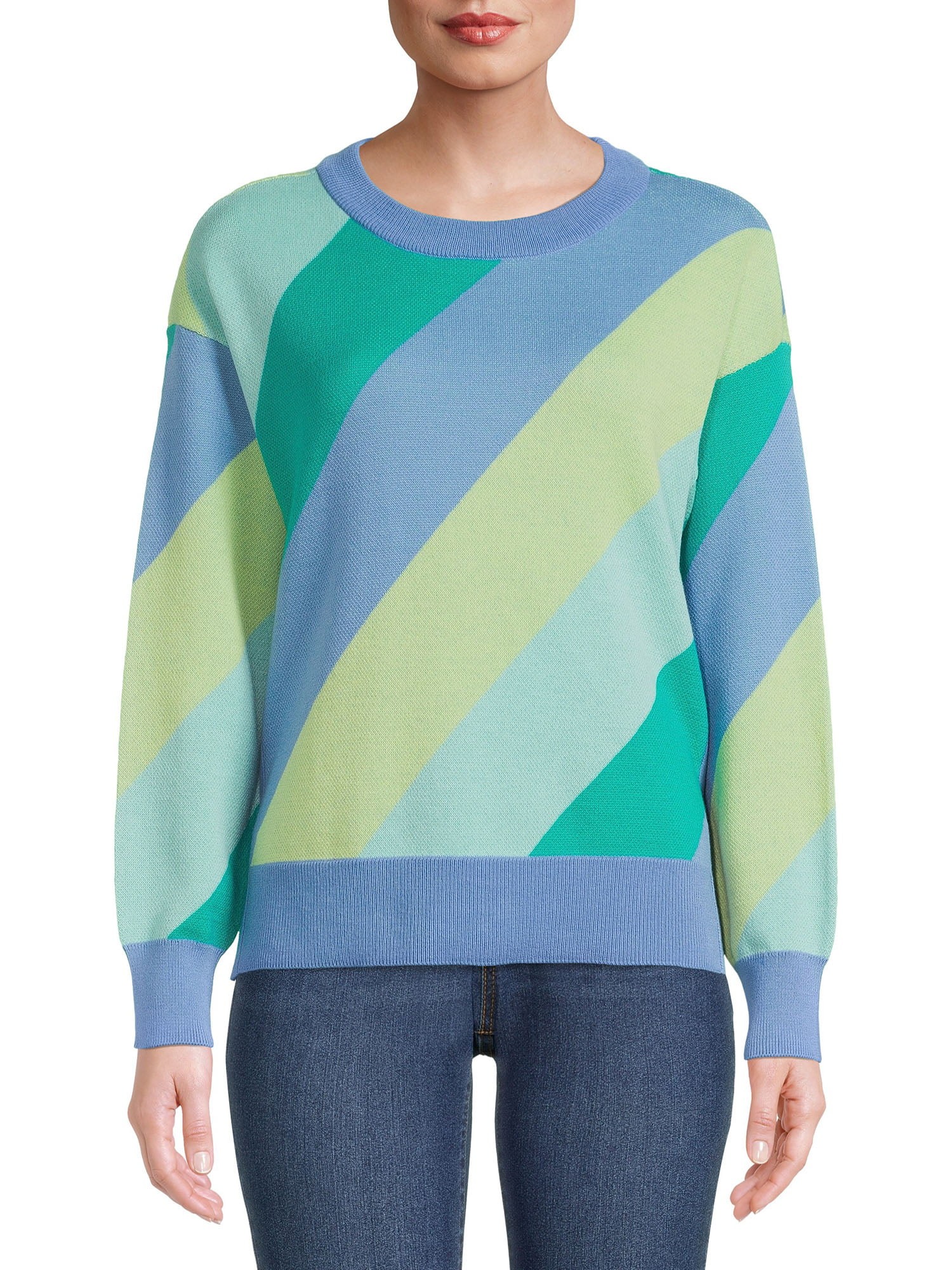 Susan Graver Jacquard Crew-Neck Sweater