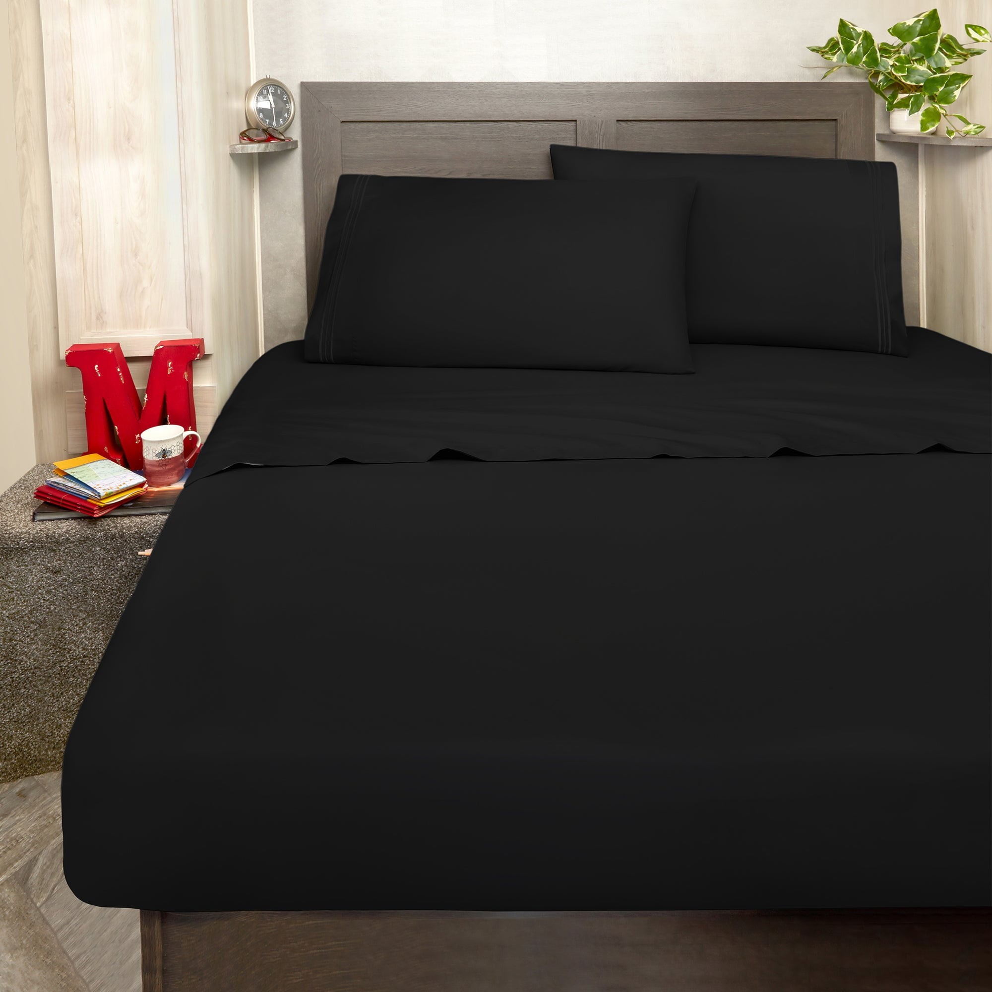 Mellanni Iconic Collection Bed Sheet Set Hotel Luxury Brushed Microfiber Bedding Deep Pocket 4611