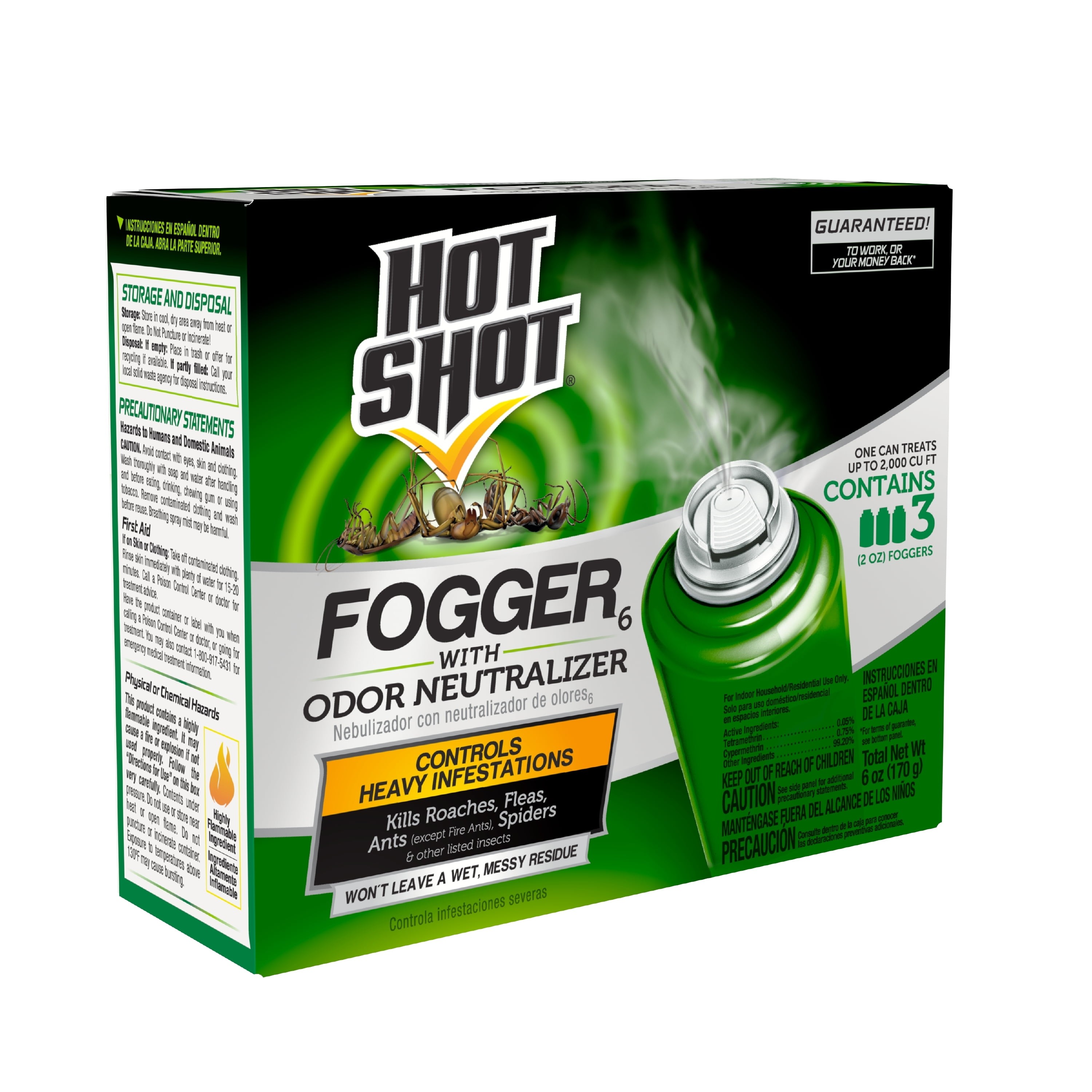 Hot Shot Pest Control Fogger with Odor Neutralizer, 2 Ounce Cans, 3
