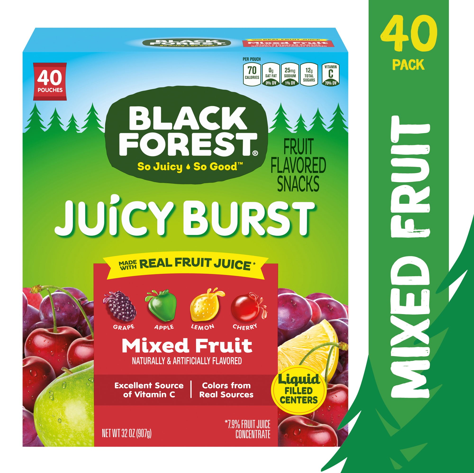 Black Forest Fruit Flavored Snacks Juicy Burst Mixed Fruit 32 Oz Box