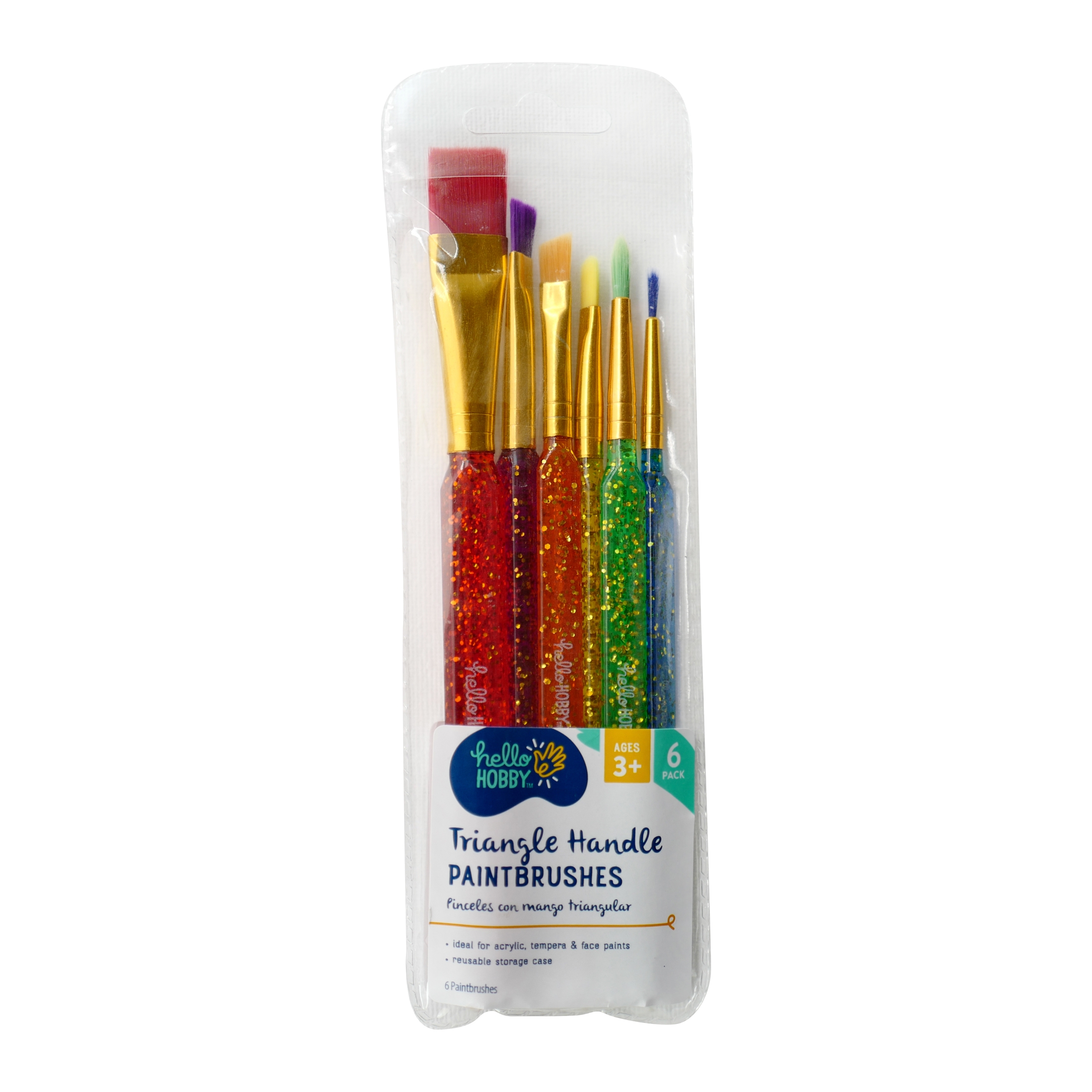 6 ct. Taklon Bristle Paintbrushes by Creatology™