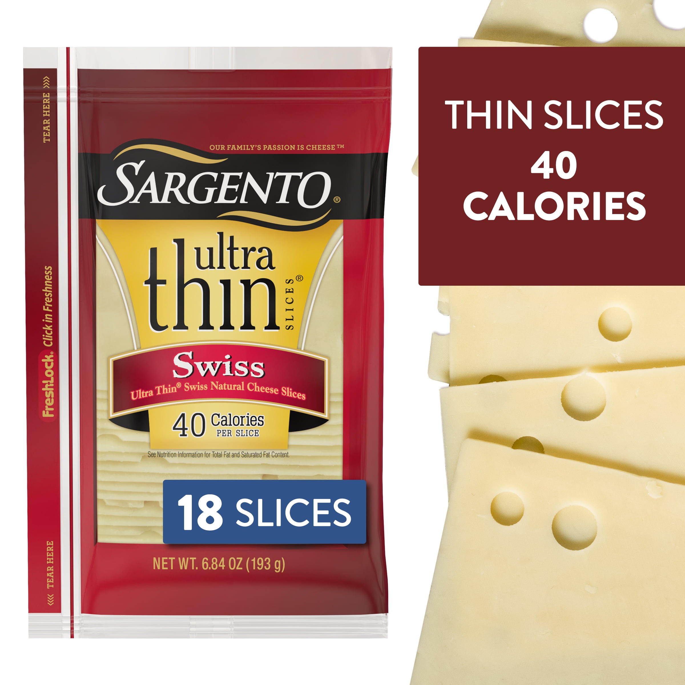 Sargento® Swiss Natural Cheese Ultra Thin® Slices, 18 slices Best Deals and  Price History at