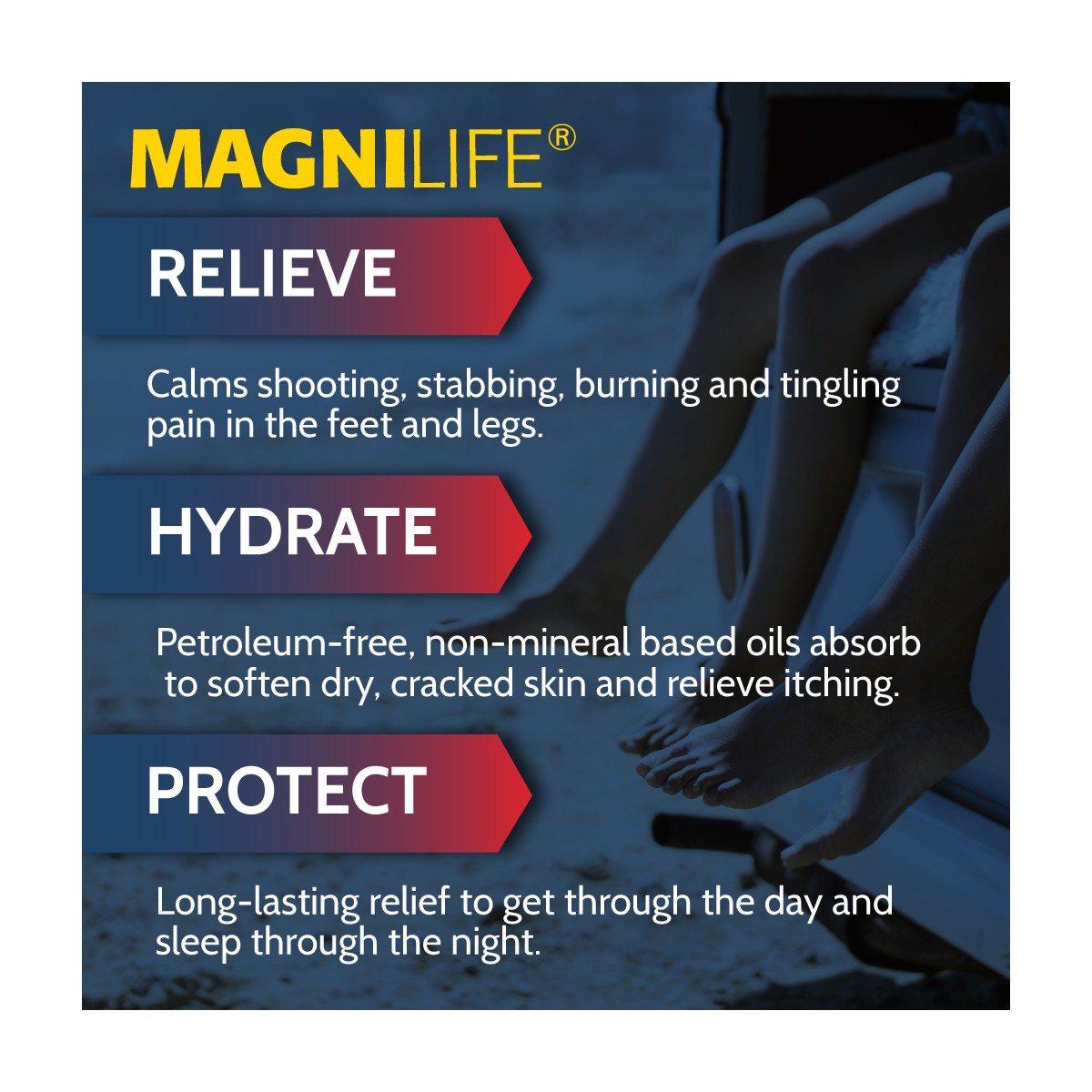 MagniLife Pain Relieving Foot Cream, Moisturizing Formula Relieves Pain