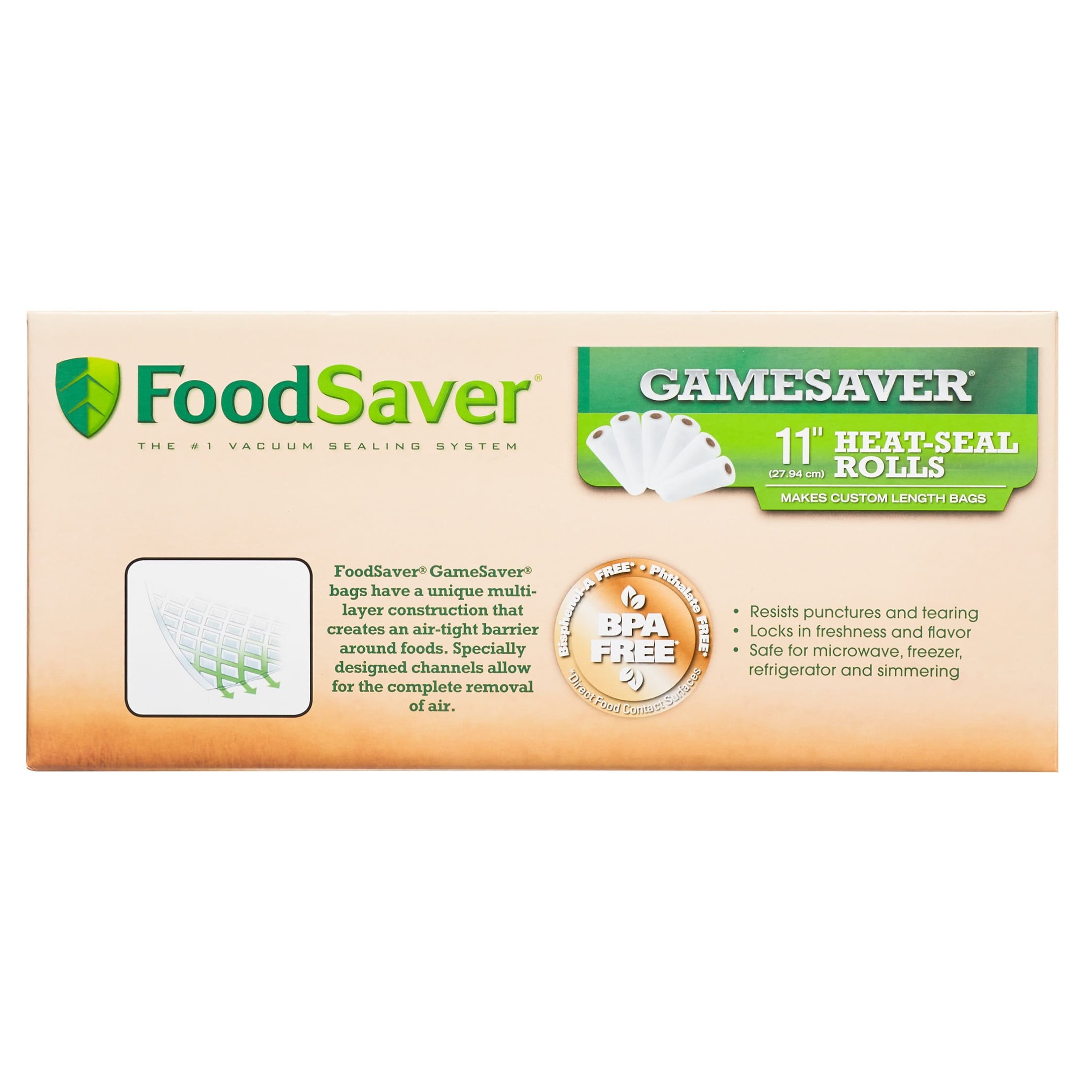 FoodSaver GameSaver 11" x 16' HeatSeal Rolls 6 Pack Best Deals and Price History at JoinHoney