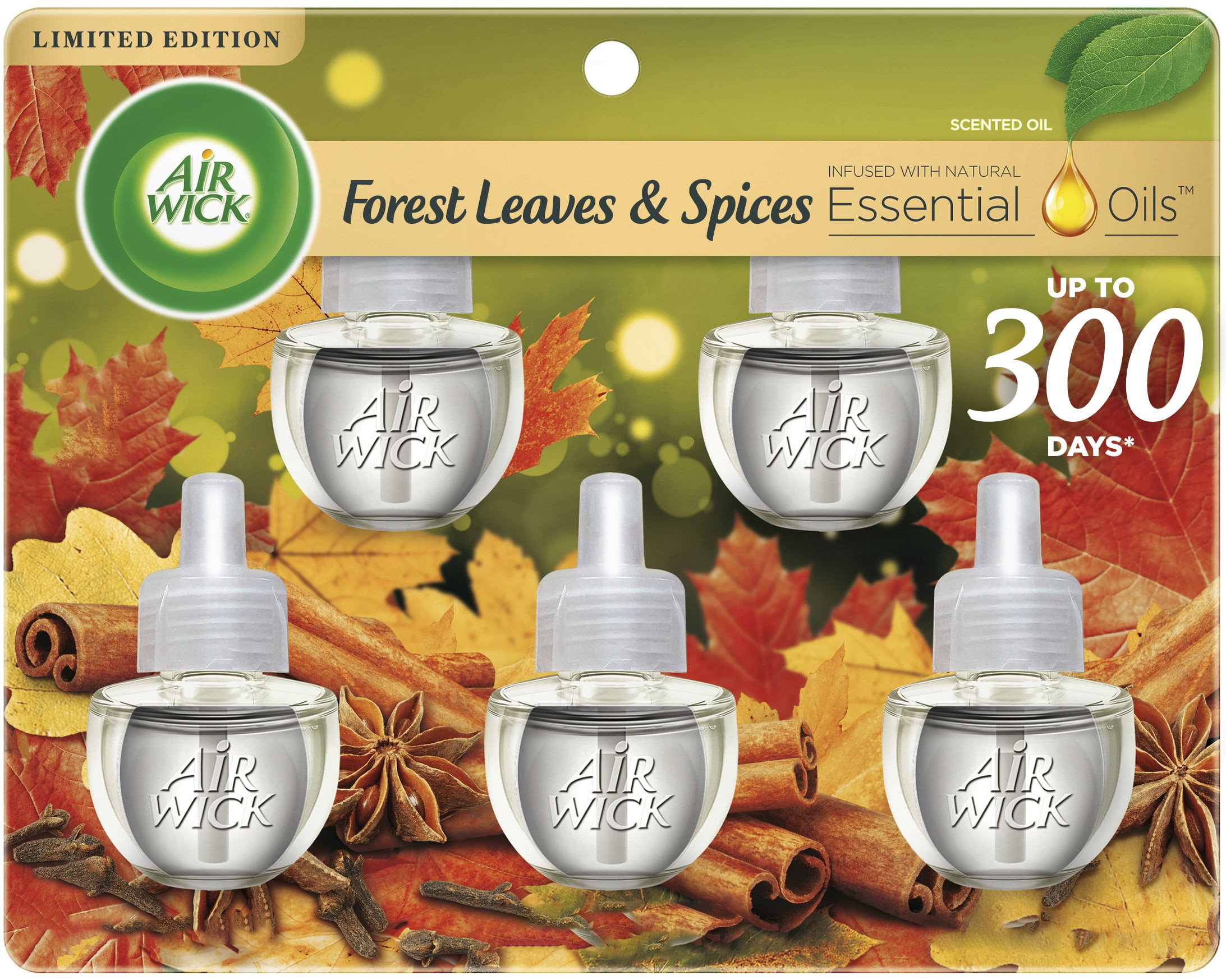 Air Wick Plug in Scented Oil Refill, Apple Cinnamon Medley, 5ct, Air  Freshener, Essential Oils