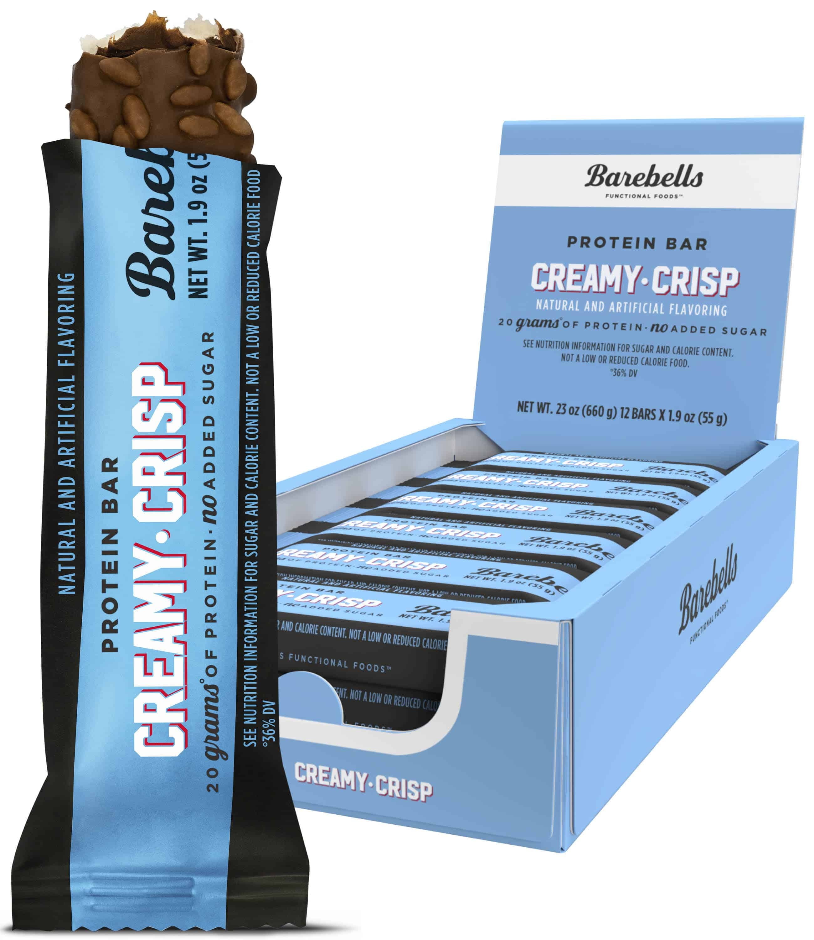 Barebells Protein Bars Creamy Crisp 12 Count, 1.9oz Bars Protein Snacks with 20g of High