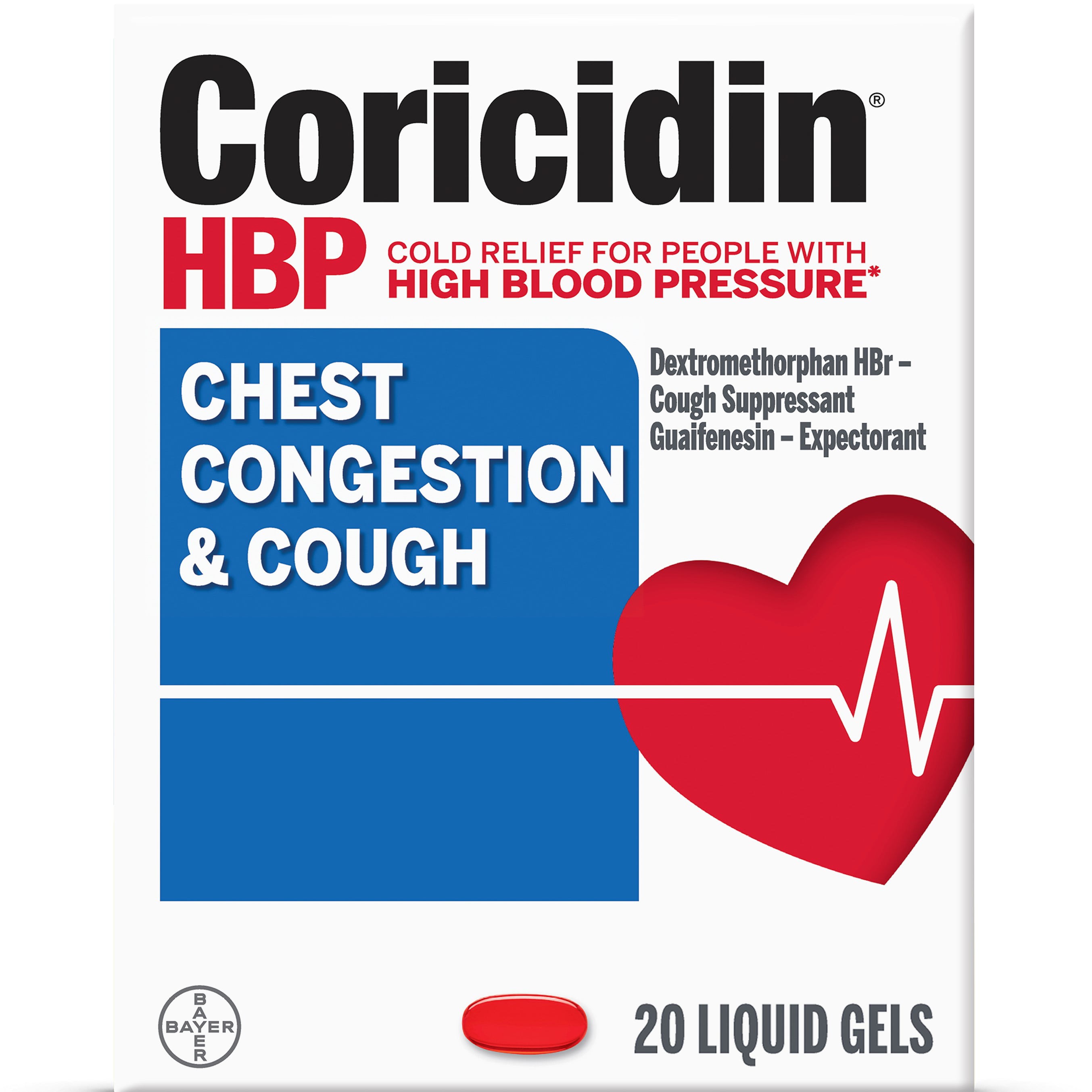 Coricidin HBP Chest Congestion Cough Medicine Liquid Gels 20 Ct coricidin-hbp-chest-congestion-cough-medicine-liquid-gels-20-ct