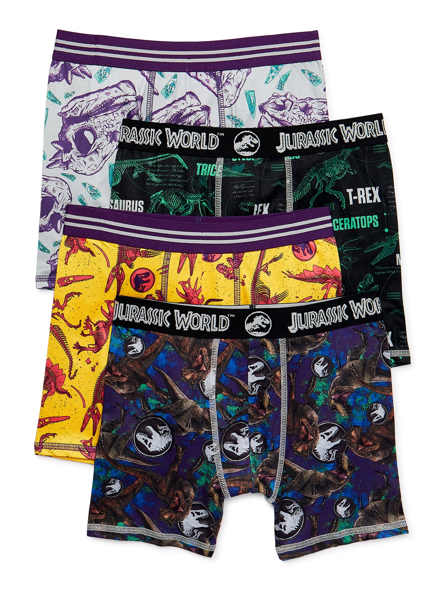 Jurassic World Boys Underwear, 5 Pack Boxer Briefs Sizes 4-8