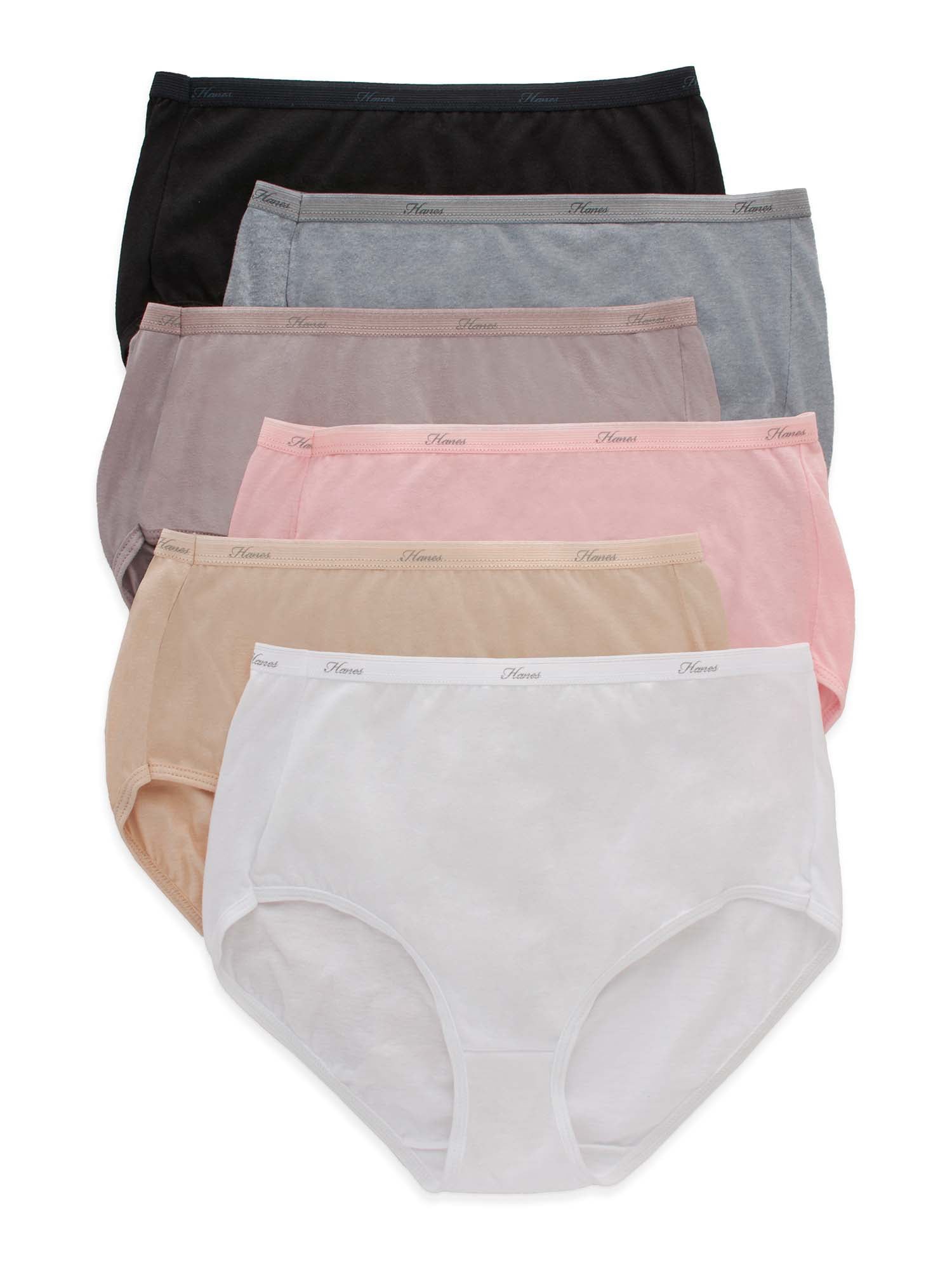 Hanes Women's Panties Pack, Smoothing Microfiber No-Show Underwear, 6-Pack  (Colo