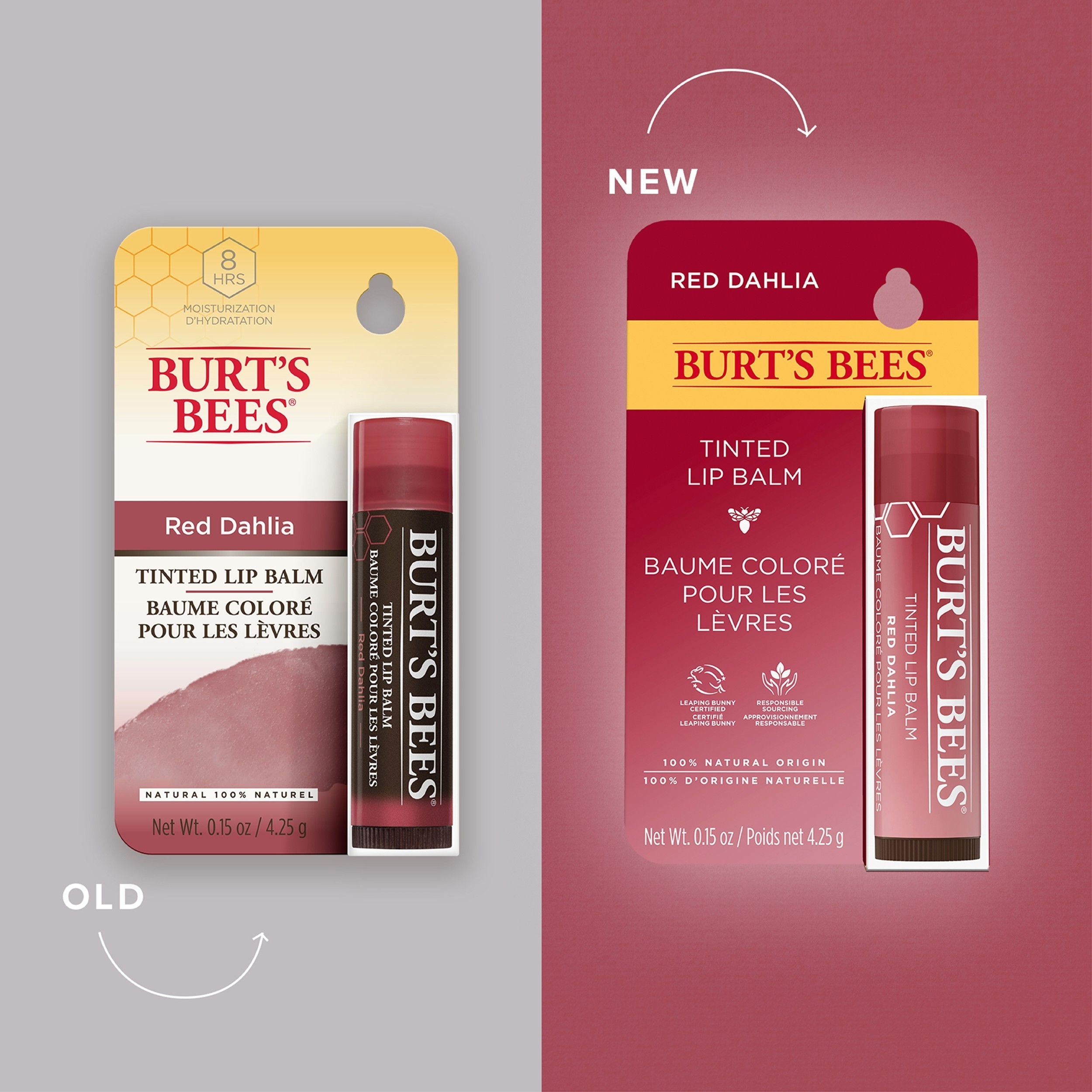 Burt's Bees 100% Natural Moisturizing Tinted Lip Balm with Shea Butter,  Rose, 1 Count 