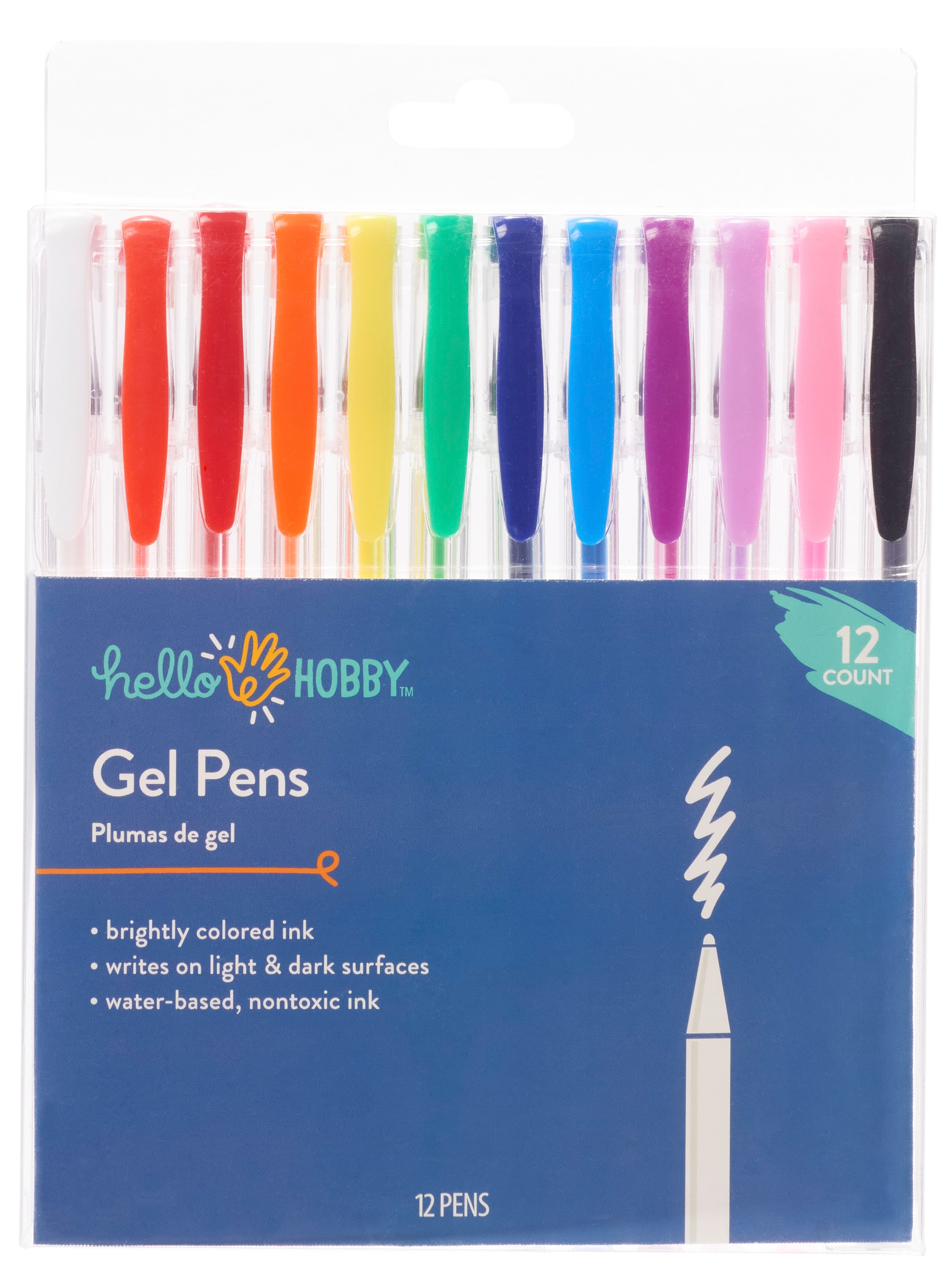 Hello Hobby Gel Pens Set, Multicolor, 12 Piece