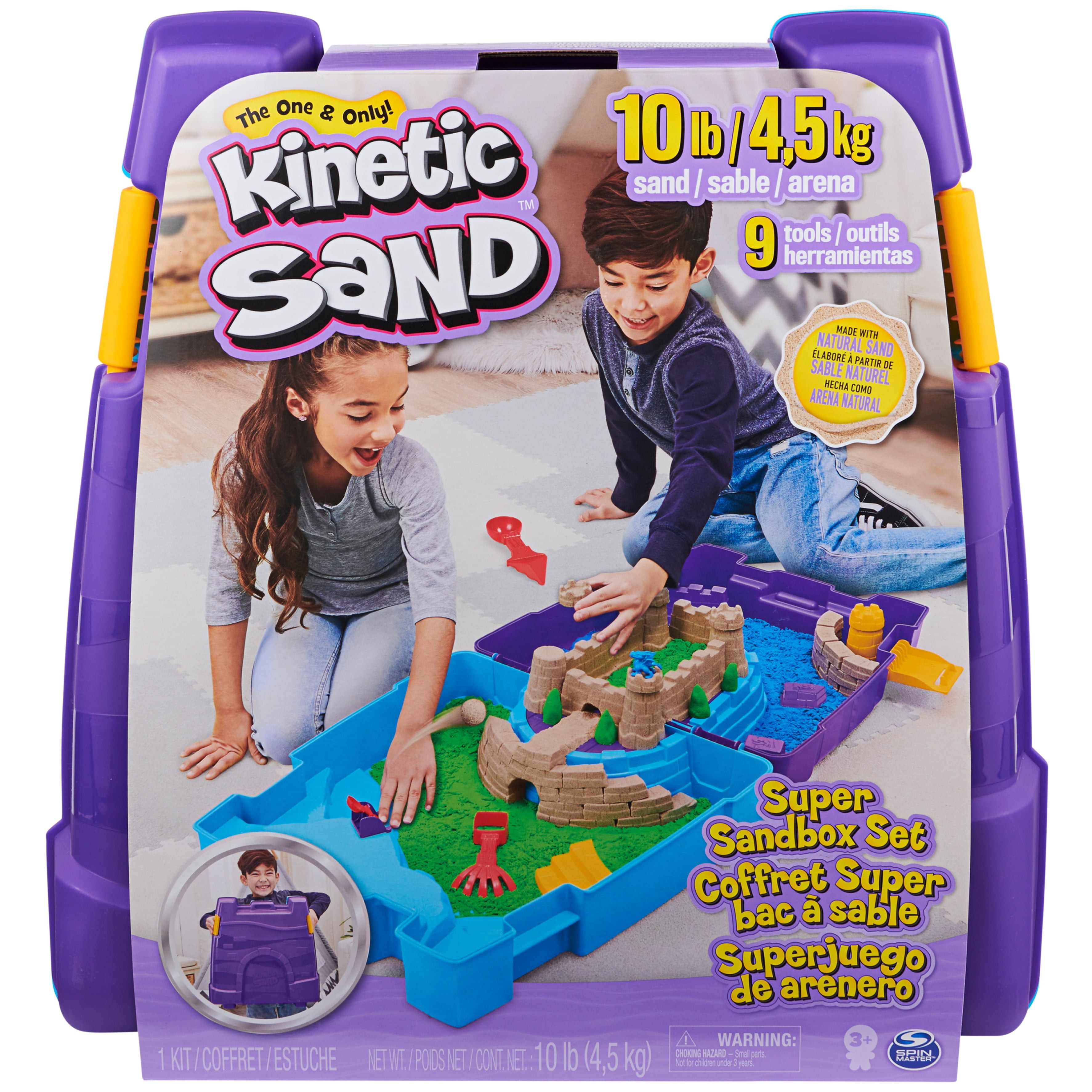 Kinetic Sand Sparkle Sandcastle Set w/ 1lb Purple Shimmer Kinetic Sand
