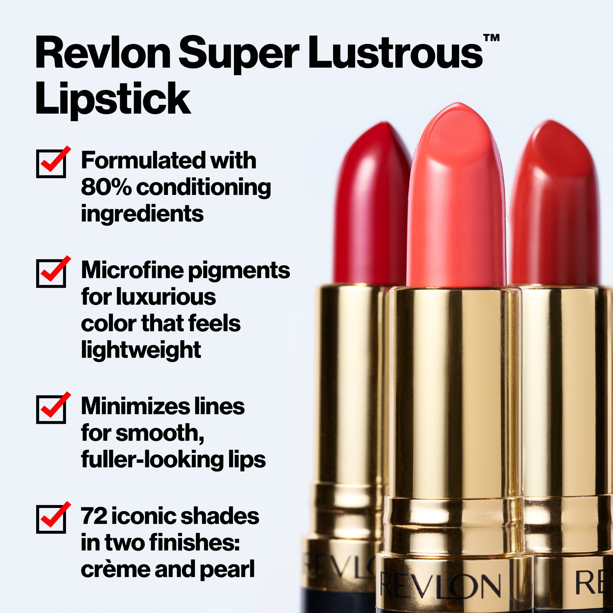 Revlon Super Lustrous Lipstick Cream Finish High Impact Lipcolor With Moisturizing Creamy 